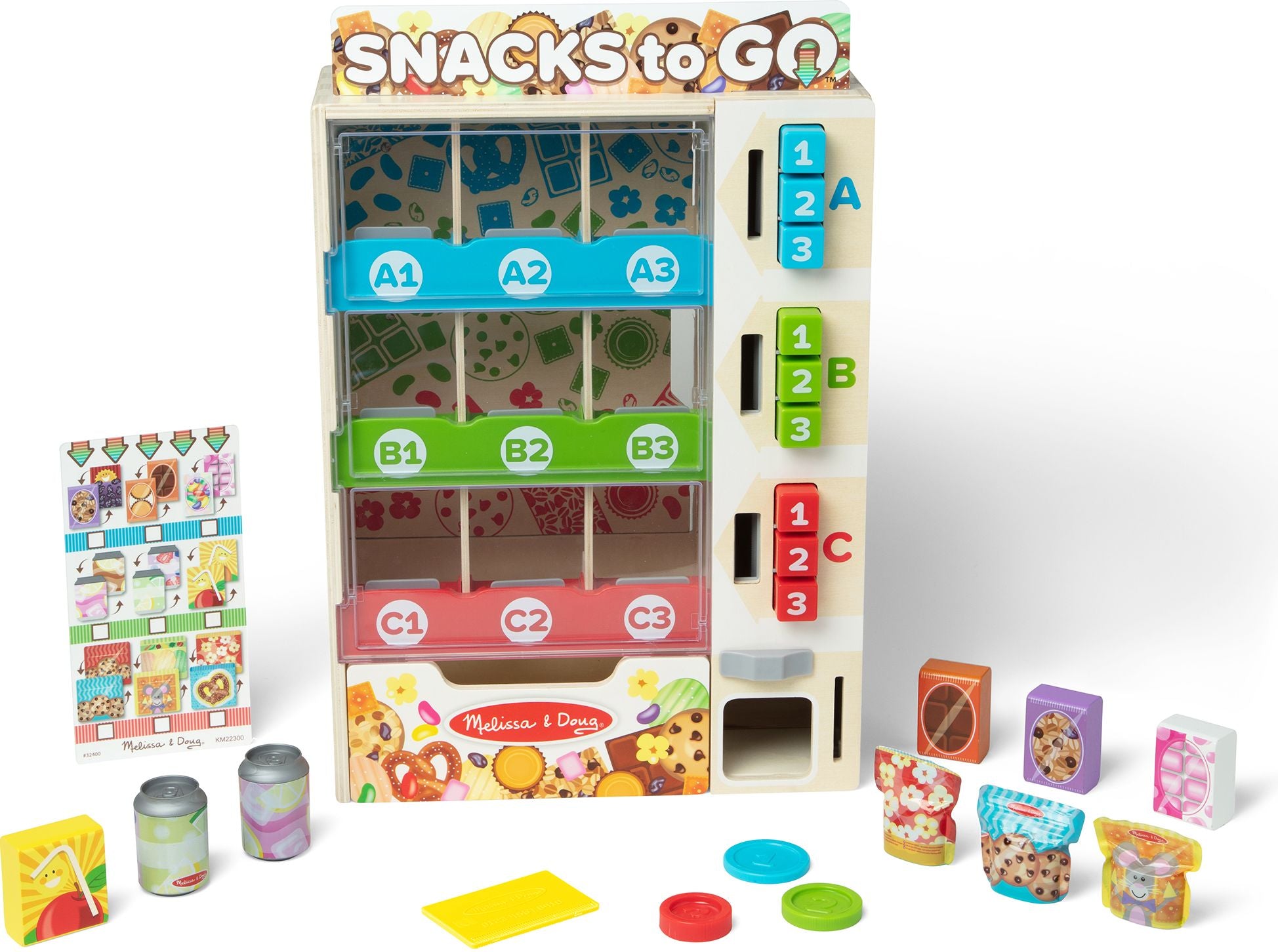 Melissa & Doug Sort, Stock, Select Wooden Vending Machine Play Set, Wooden Toy Play Food For Boys and For Girls 3+