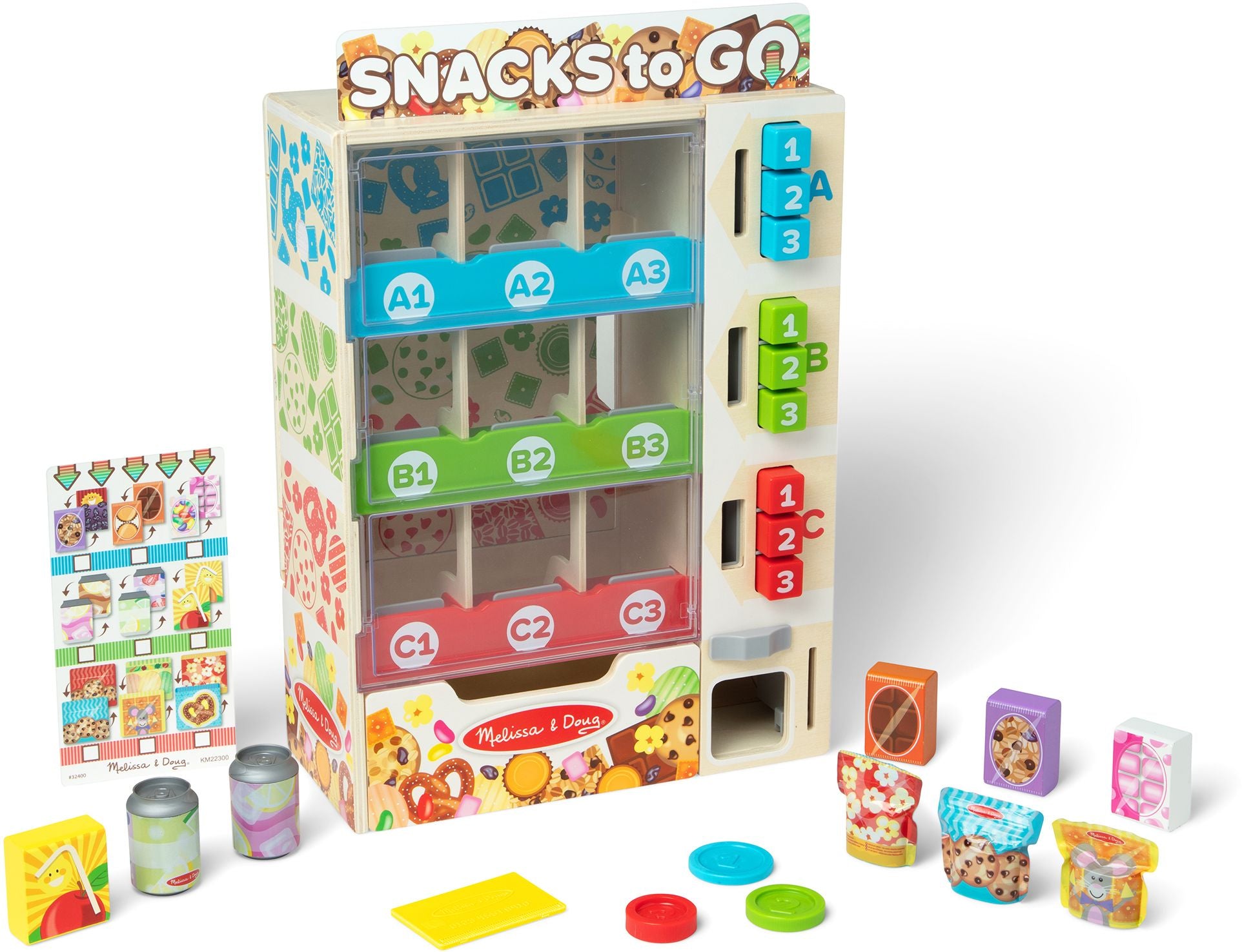 Melissa & Doug Sort, Stock, Select Wooden Vending Machine Play Set, Wooden Toy Play Food For Boys and For Girls 3+