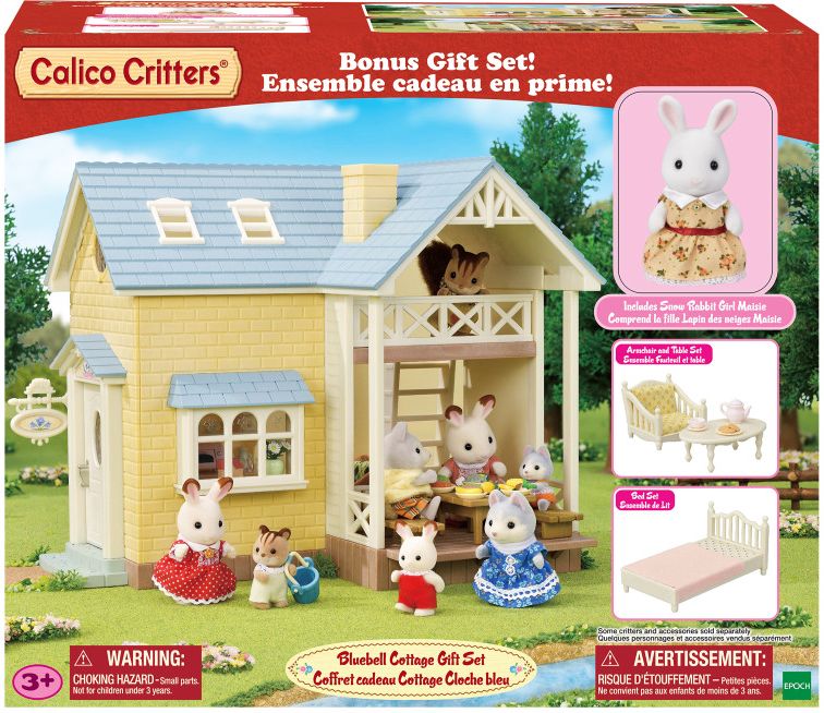 Calico Critters Bluebell Cottage Gift Set, Limited Edition Dollhouse with Collectible Figure, Furniture and Accessories