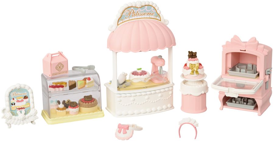 Calico Critters Village Cake Shop Starter Set, Dollhouse Playset with Furniture and Accessories