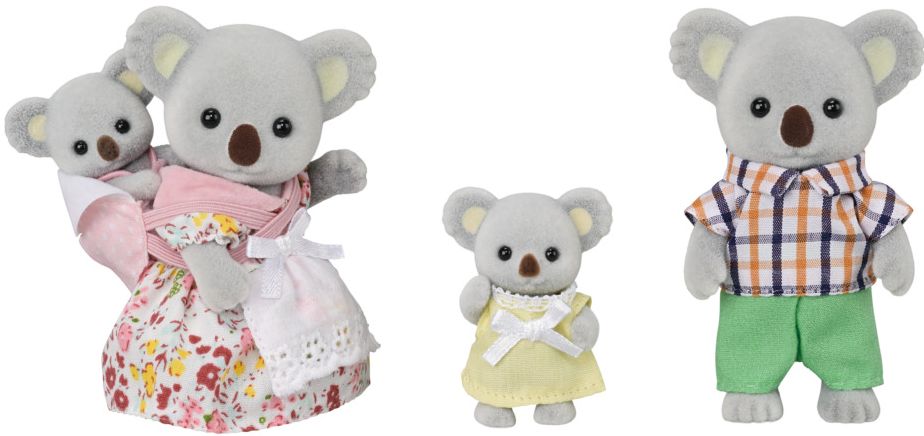 Calico Critters Outback Koala Family, Set of 4 Collectible Doll Figures