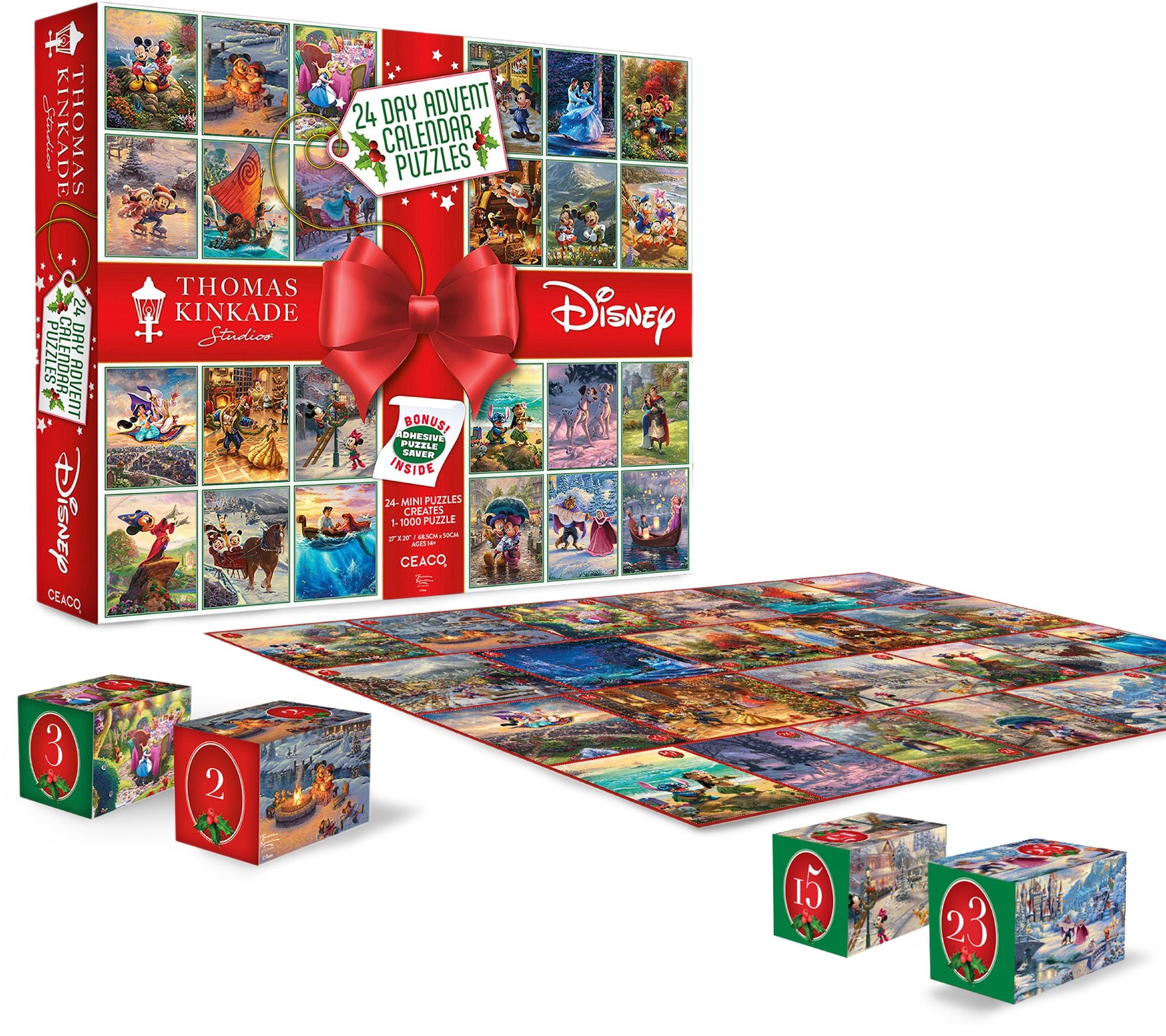トーマス・キンケード カレンダー Thomas Kinkade ディズニー Thomas Kinkade Disney 24 Day Puzzle Advent Calendar