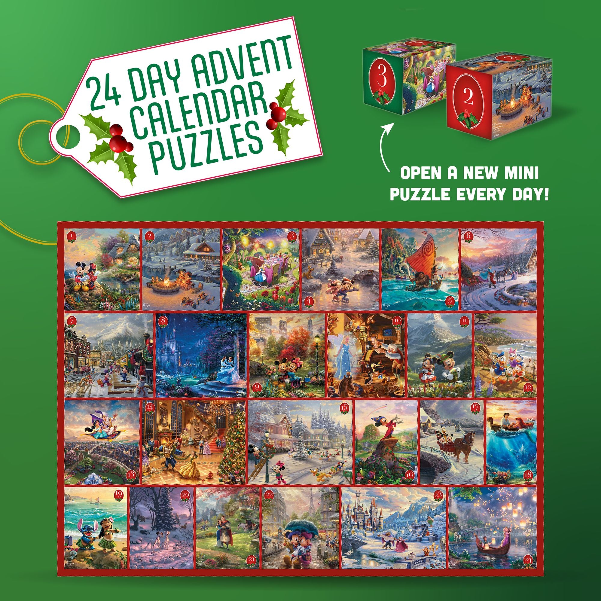 Thomas Kinkade Disney 24 Day Puzzle Advent Calendar
