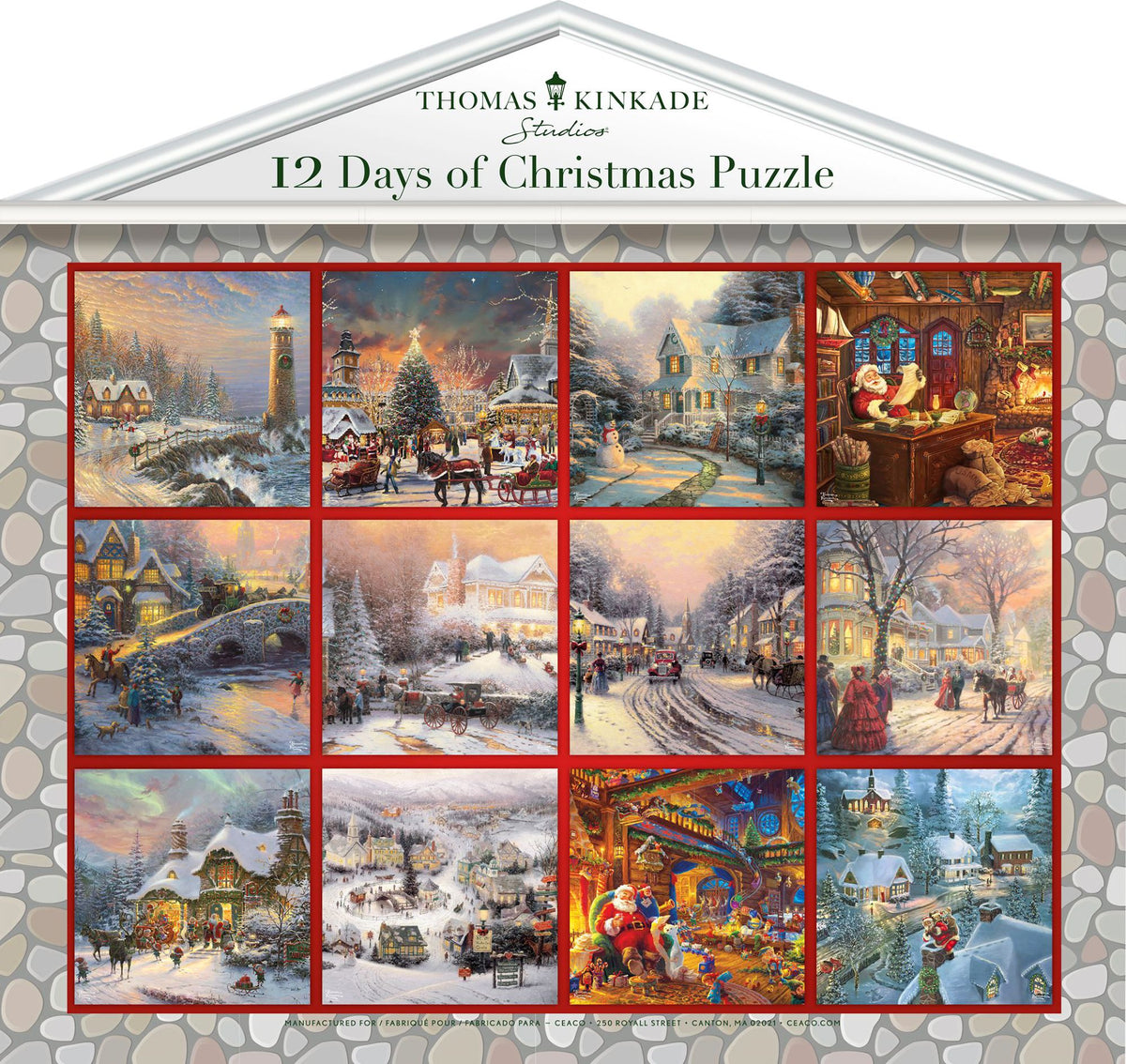 12 Day Count Down Mini Puzzle Tins Featuring Thomas Kinkade