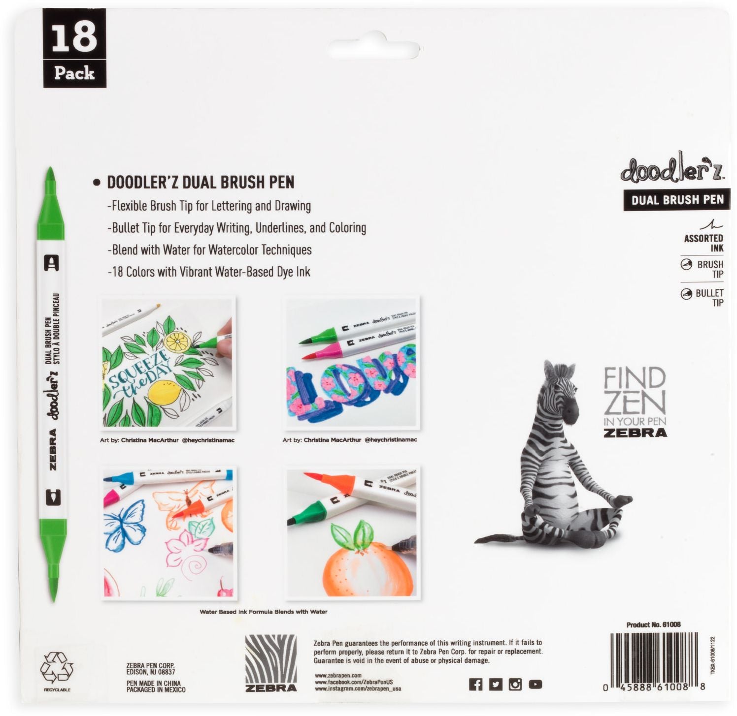 Doodler'z Dual Brush Markers Assorted 18pk