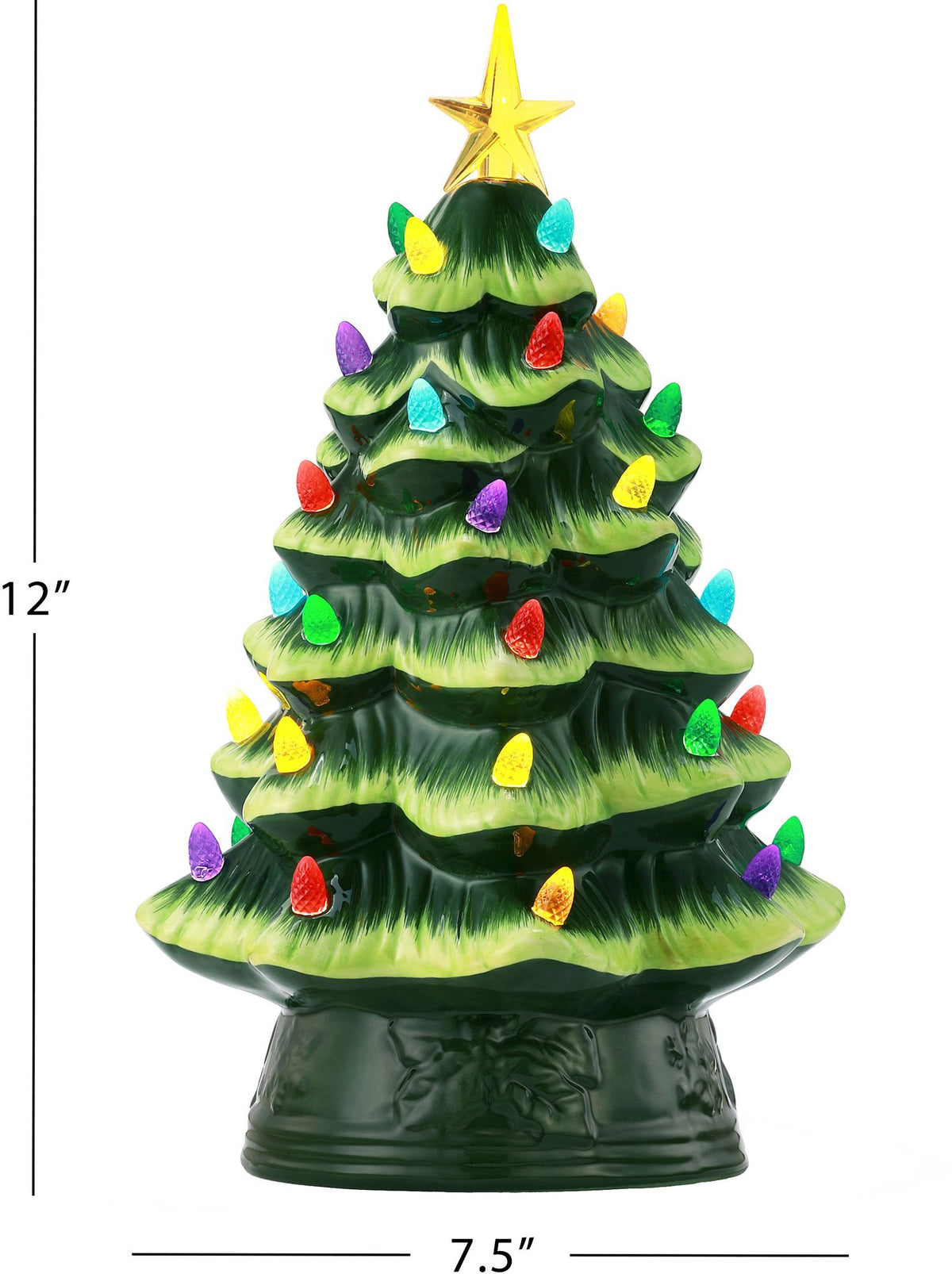 Nostalgic Ceramic Christmas Tree Light 12"