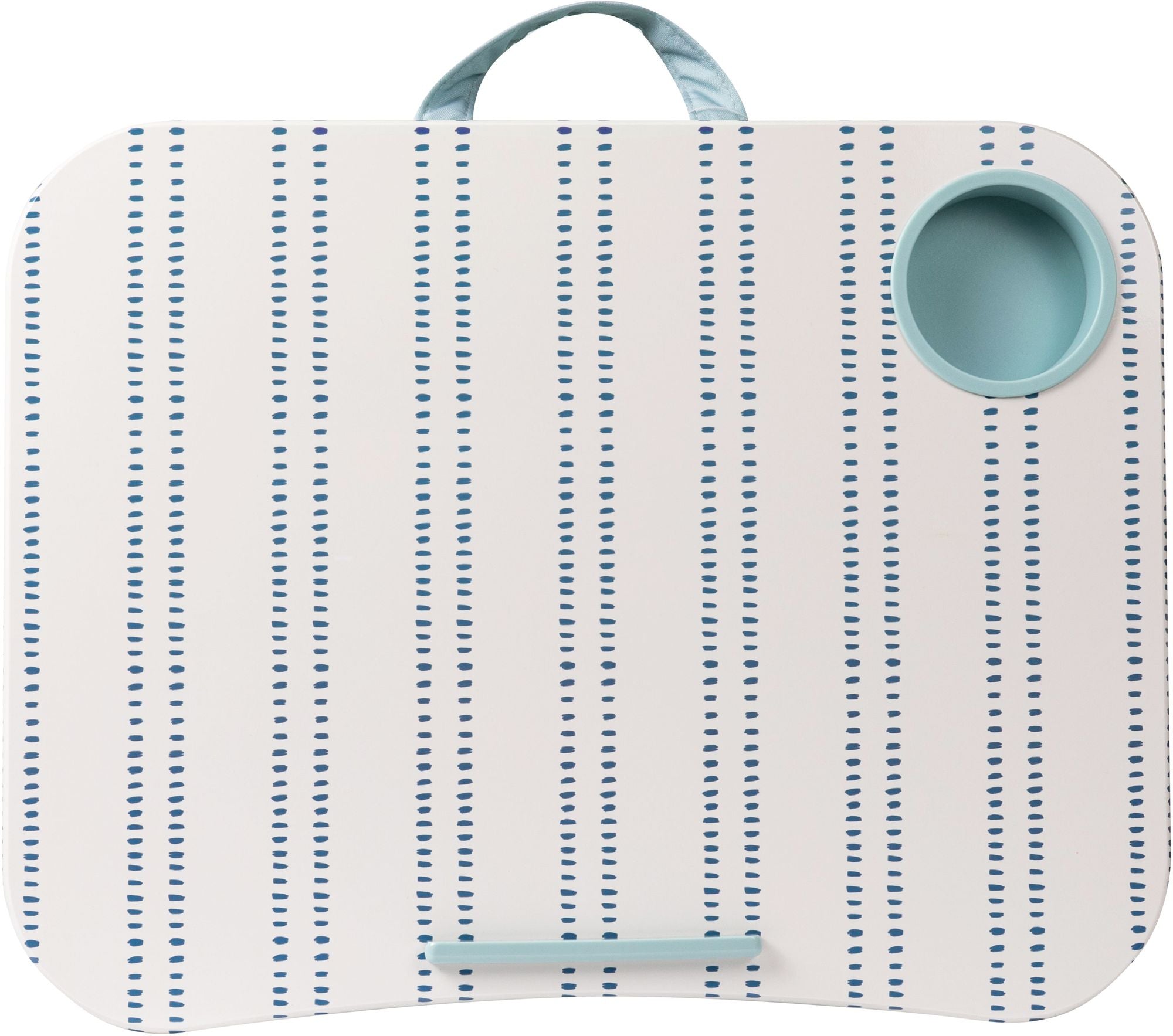 Cup Holder Lap Desk Blue Dashes