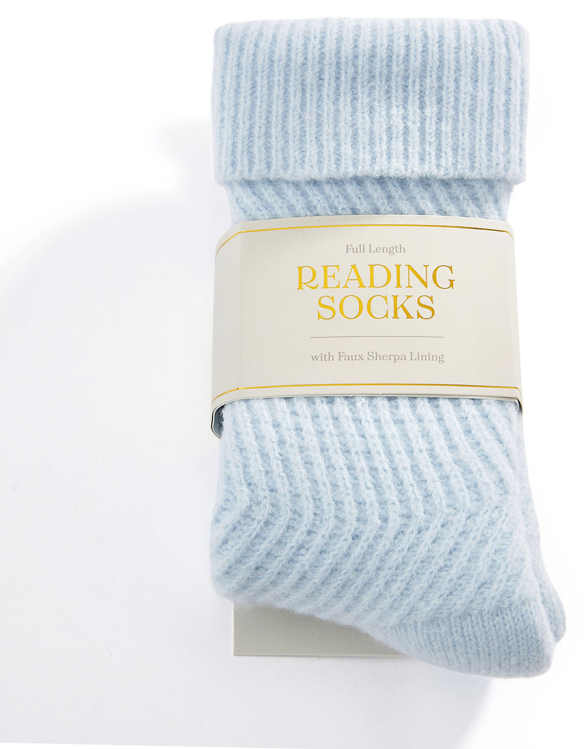 Leaf Stitch Ice Blue Reading Sock