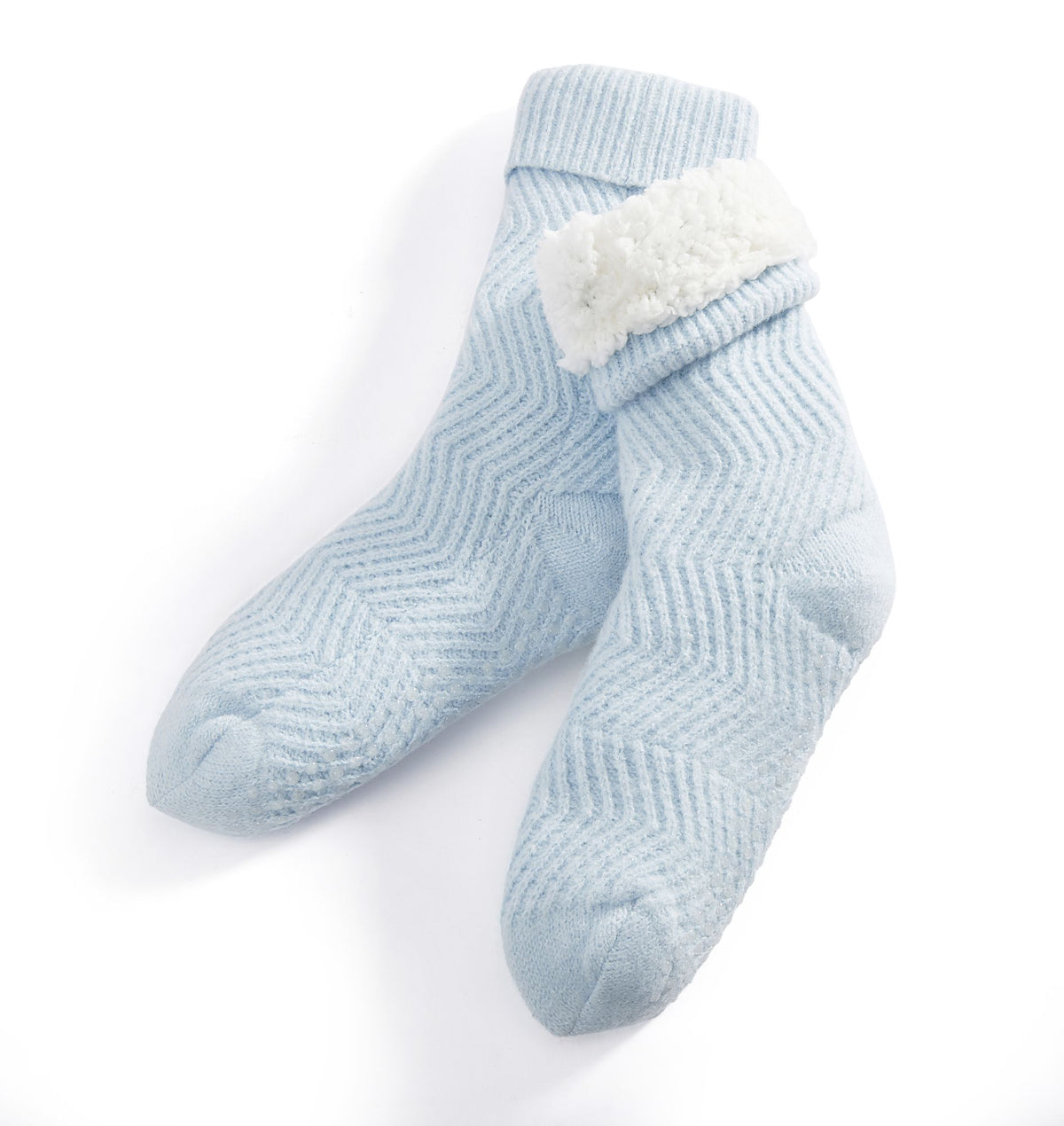 Leaf Stitch Ice Blue Reading Sock
