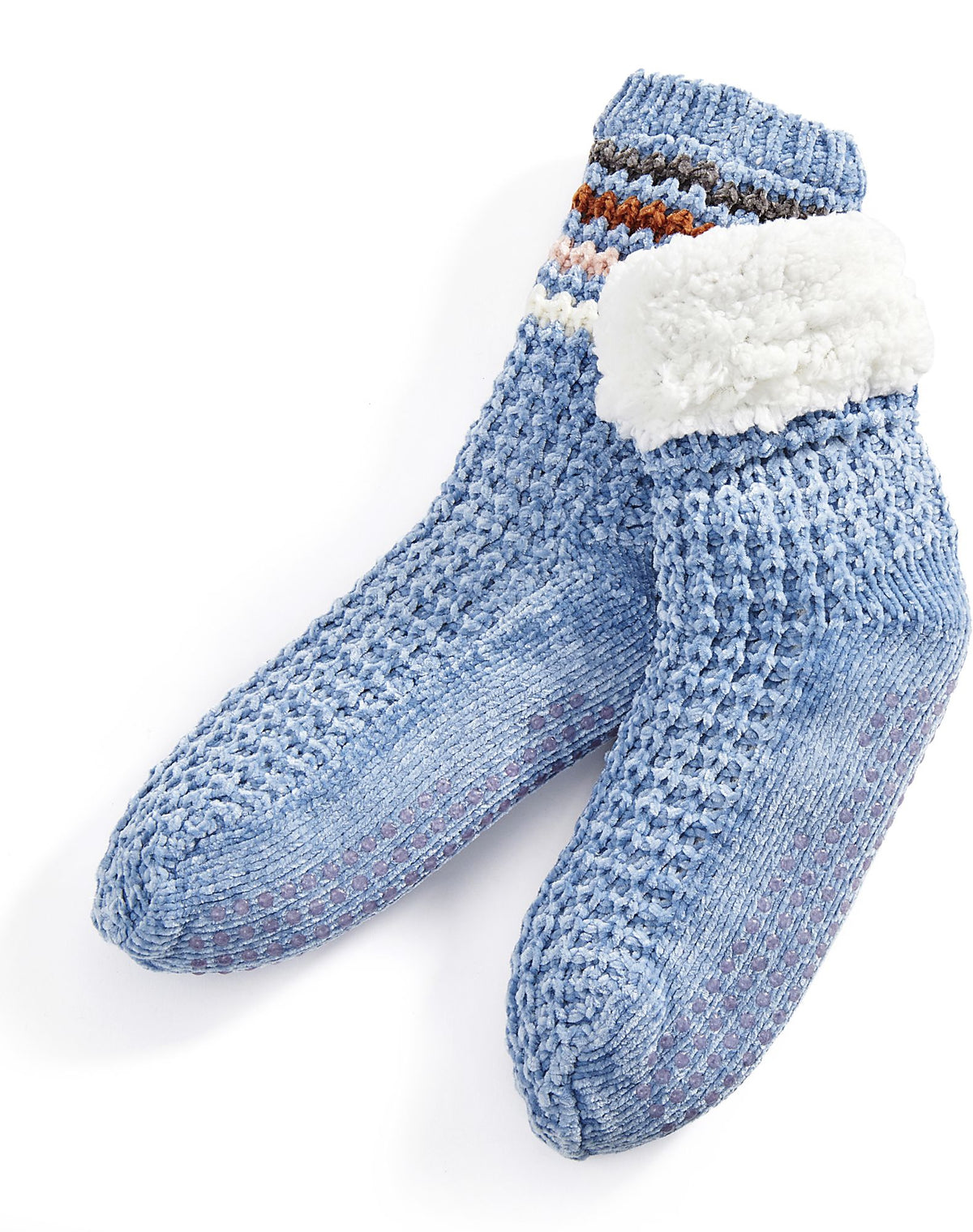 Multi Color Stripe Blue Reading Sock