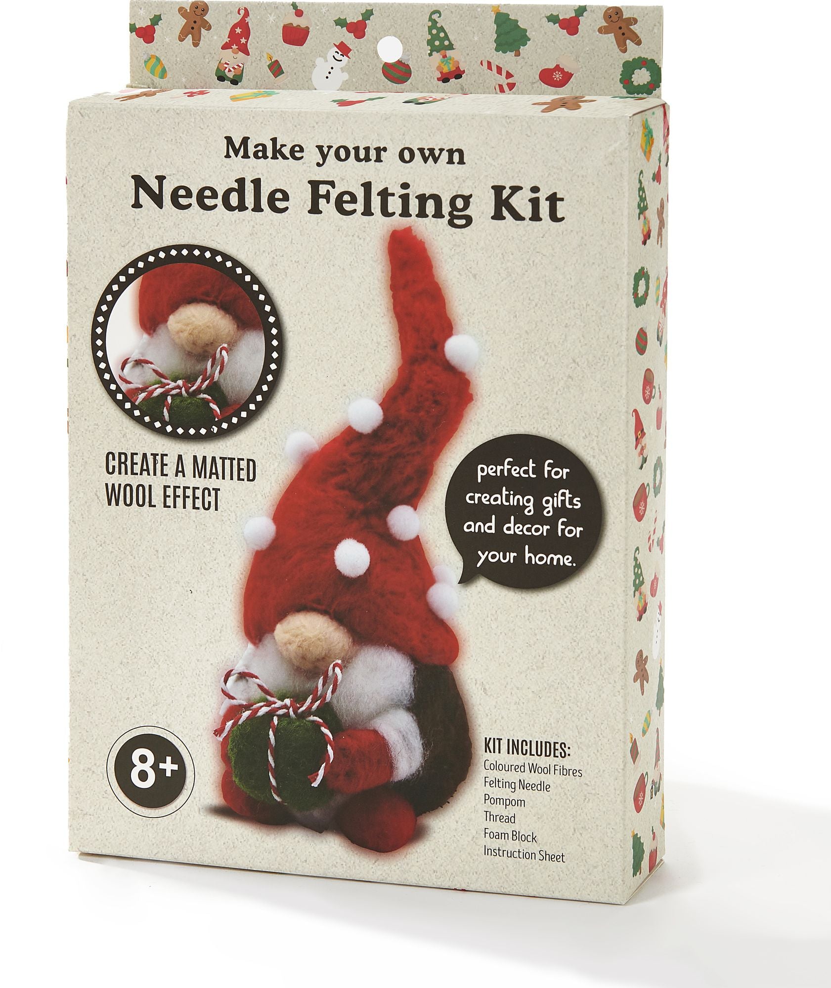 Festive Gnome Needle Felting Kit