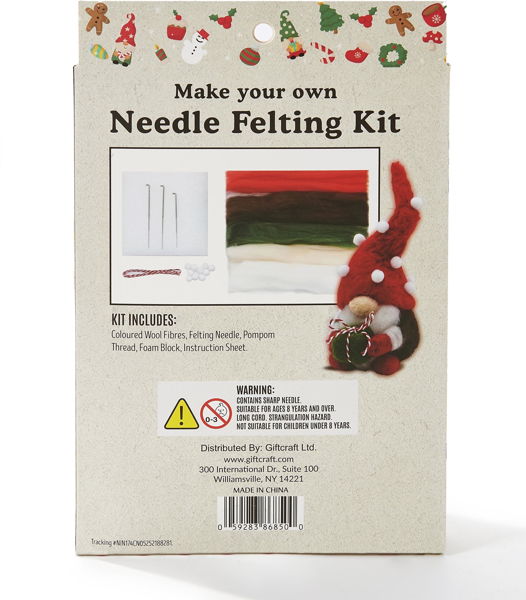 Festive Gnome Needle Felting Kit
