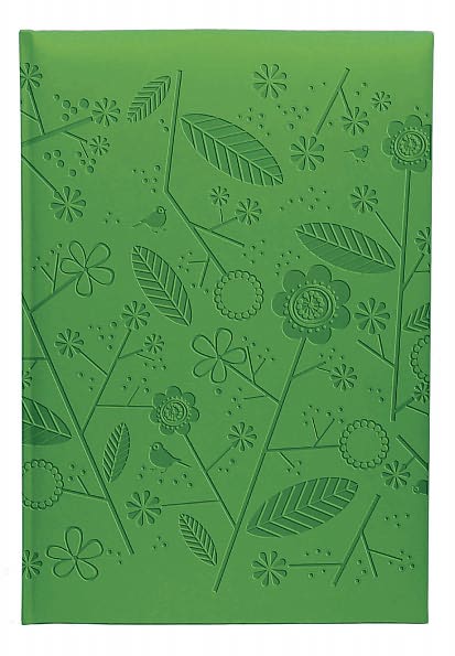 Green Floral Bound Lined Journal 5.87 X 8.25