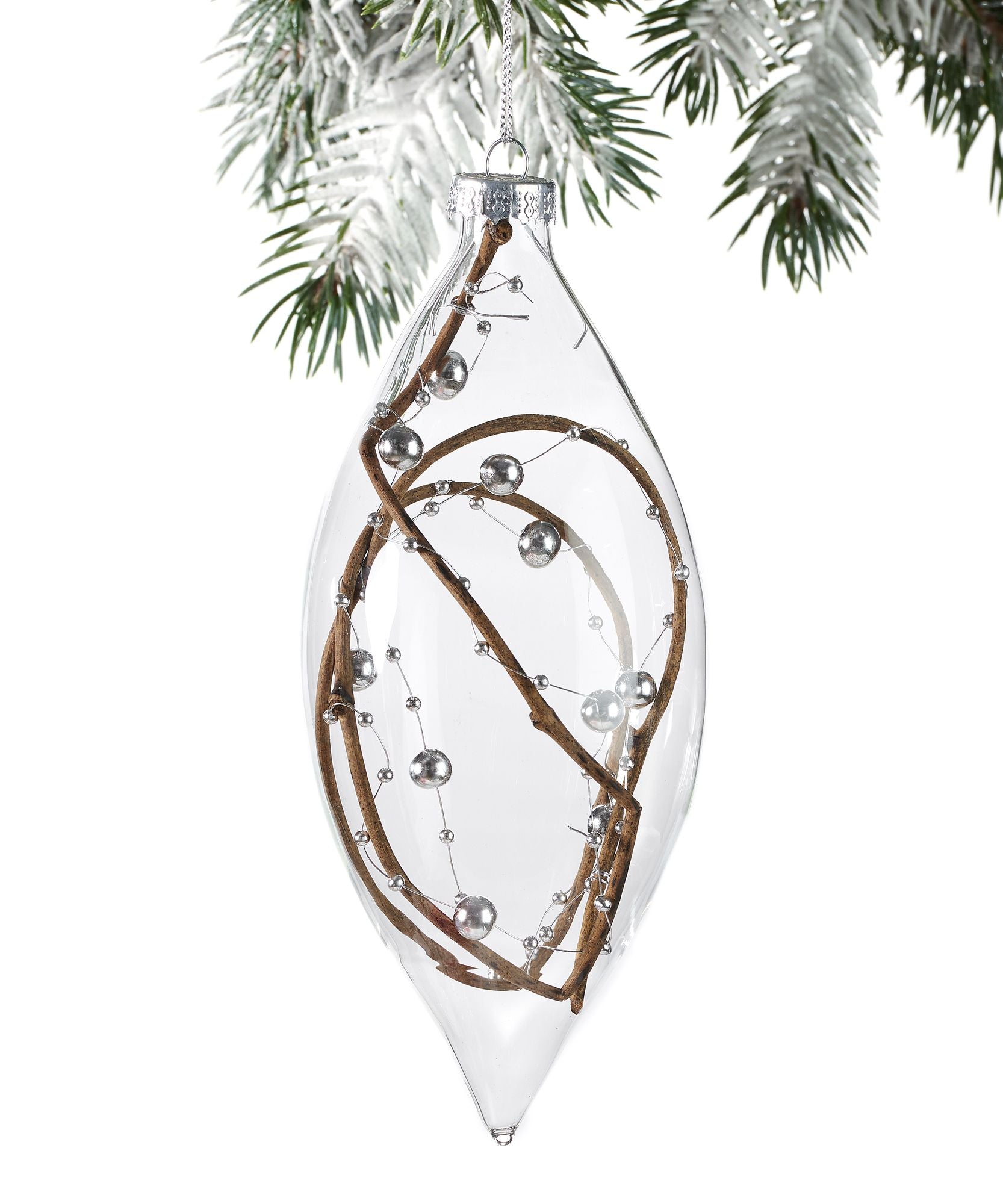 Glass Christmas Tree Ornament Clear Glass Finial
