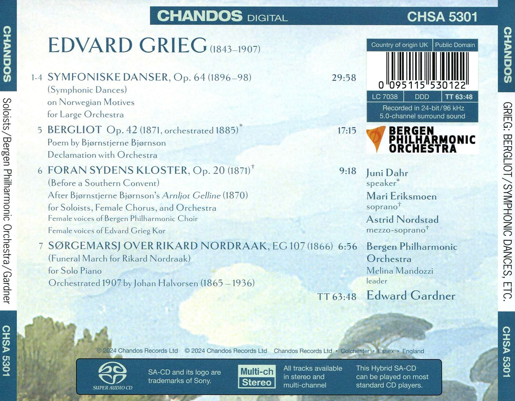 Grieg: Symphonic Dances; Before a Southern Convent; etc.
