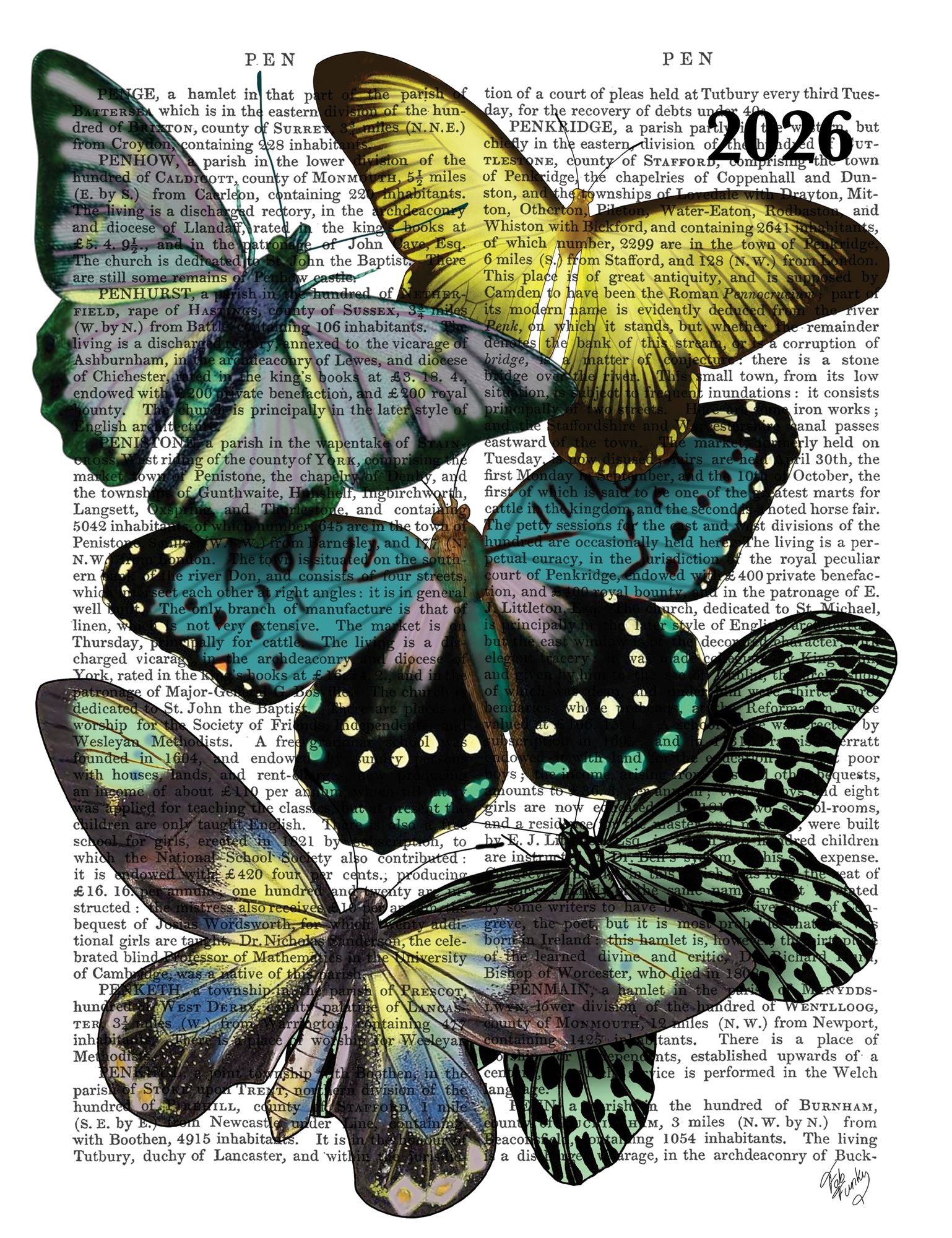 2025-2026 Surrey Planner Big Bold Butterflies