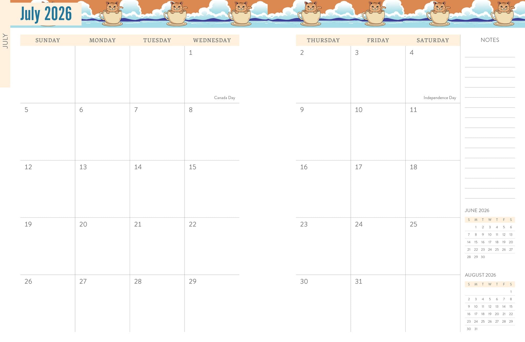 2025-2026 Chunky Planner Coffee Cat