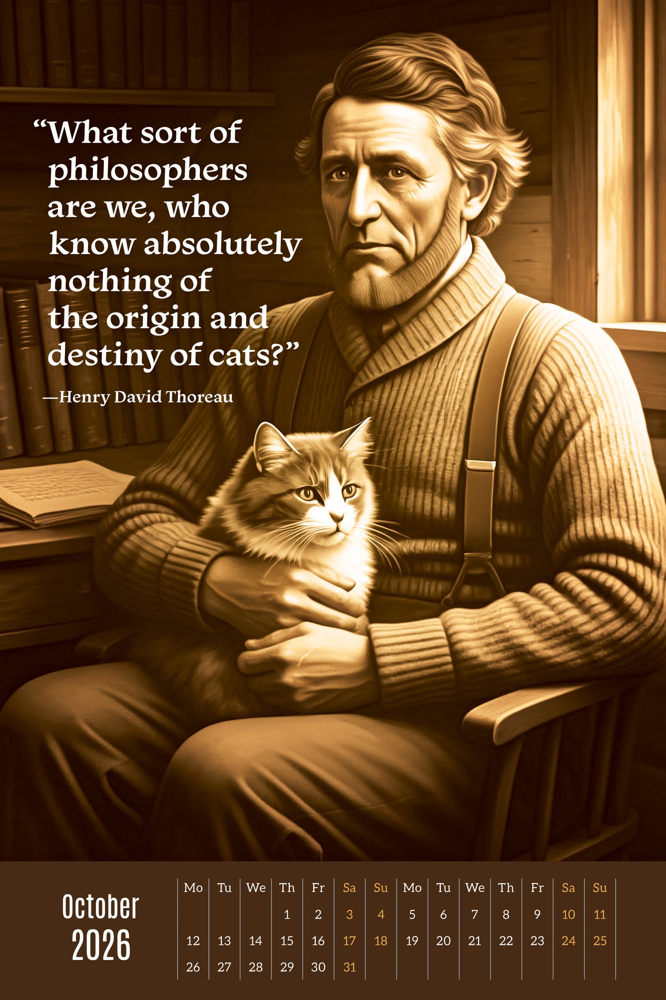 2026 AUTHORS & CATS OVERSIZED WALL CALENDAR - Exclusive