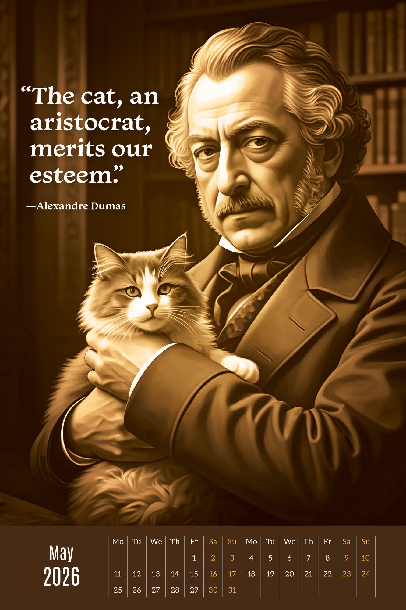 2026 AUTHORS & CATS OVERSIZED WALL CALENDAR - Exclusive