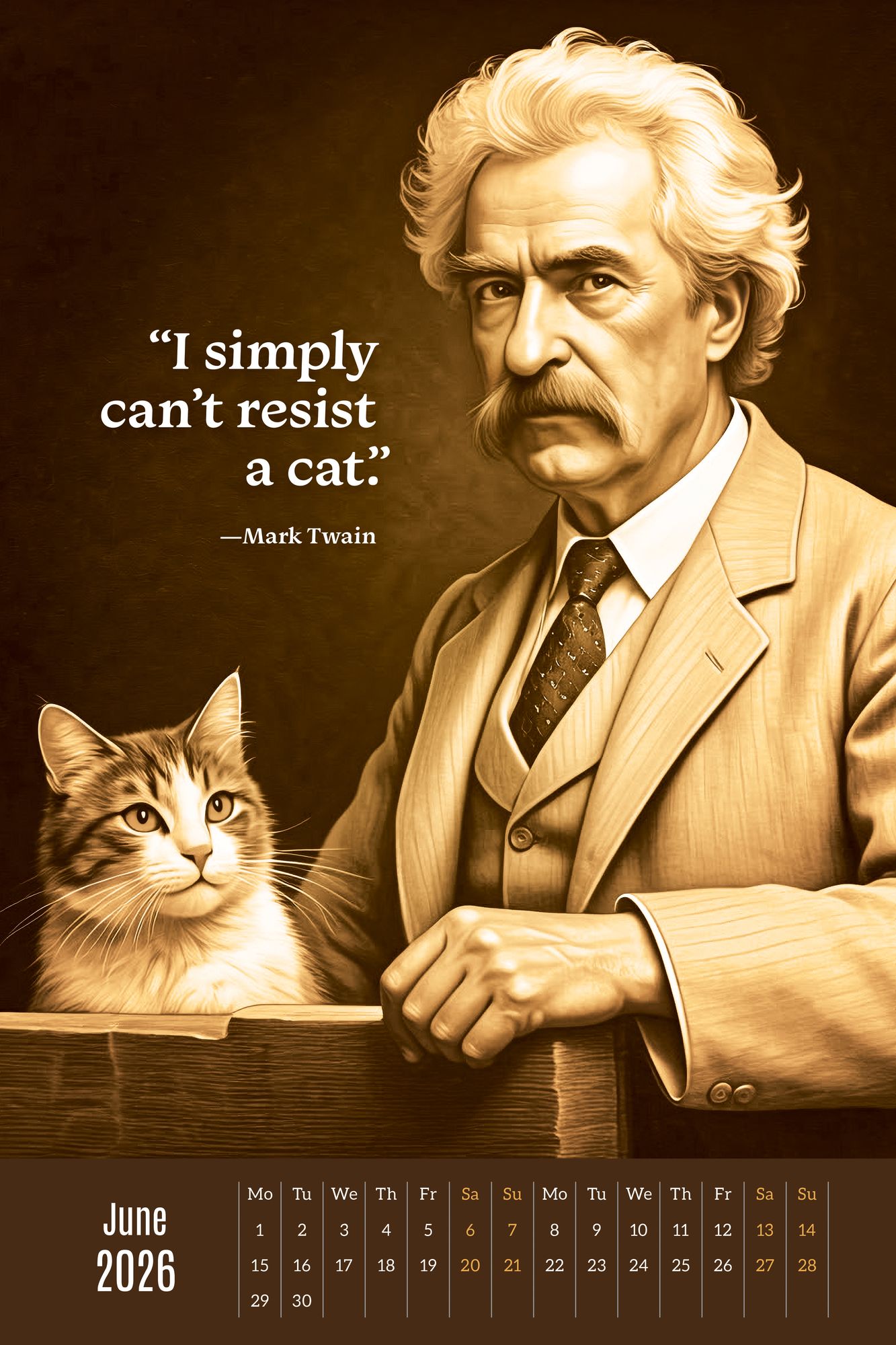 2026 AUTHORS & CATS OVERSIZED WALL CALENDAR - Exclusive