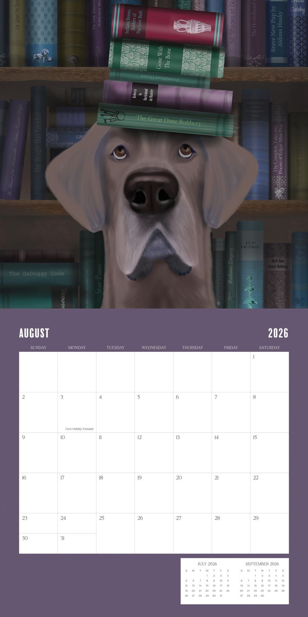 2026 DOGS & BOOKS STANDARD WALL CALENDAR - Exclusive