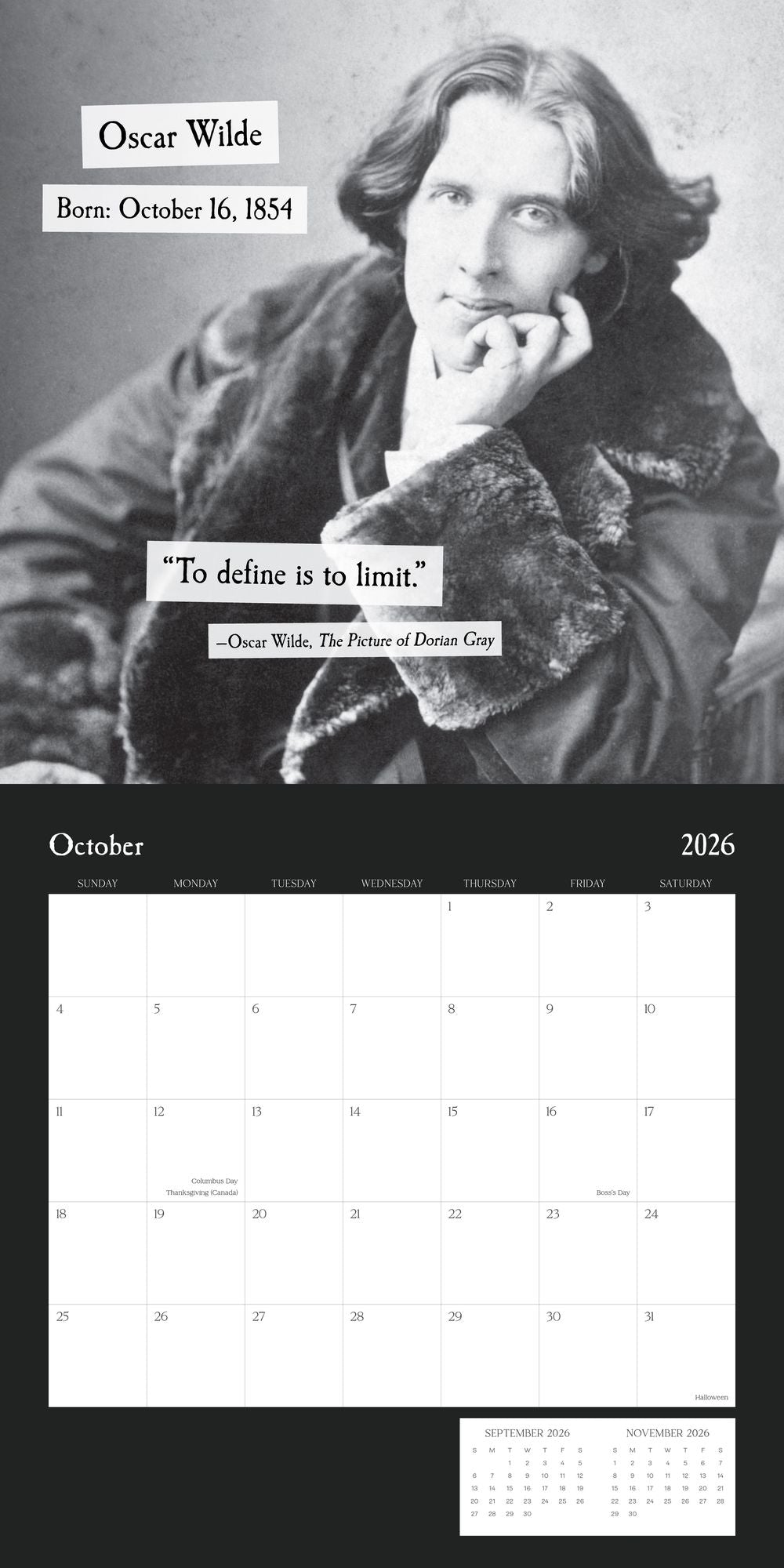 2026 AUTHORS BIRTHDAYS STANDARD WALL CALENDAR - Exclusive