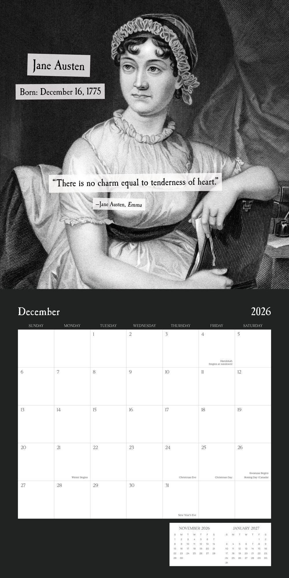 2026 AUTHORS BIRTHDAYS STANDARD WALL CALENDAR - Exclusive