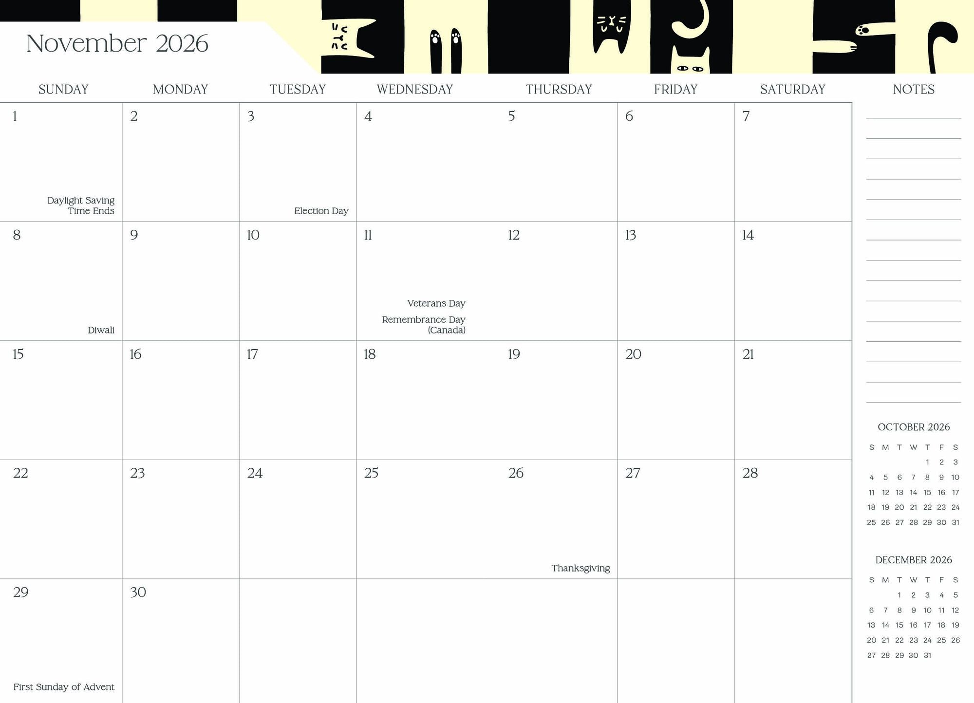 2026-2027 Super Pocket Planner Checker Cats