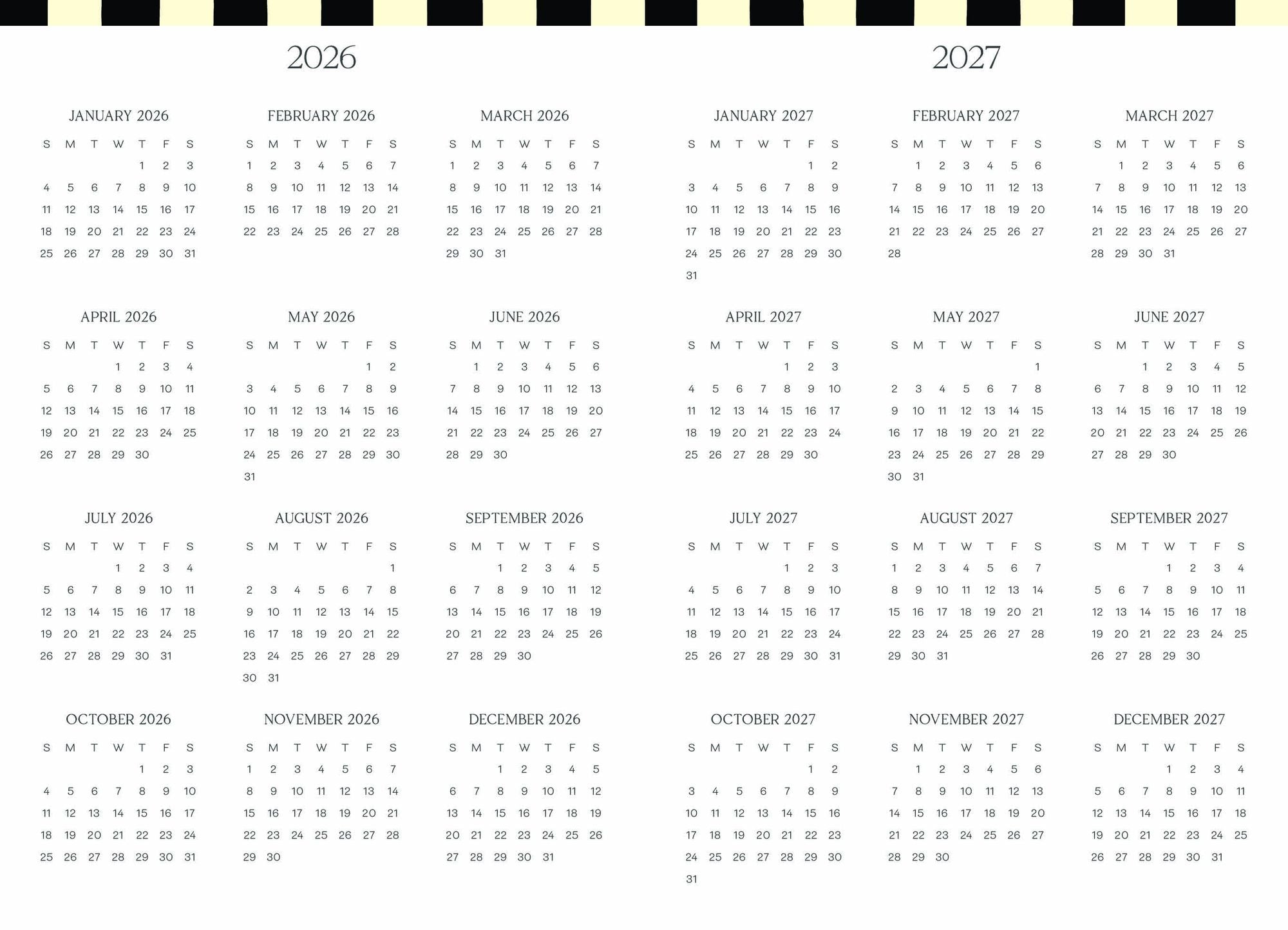 2026-2027 Super Pocket Planner Checker Cats