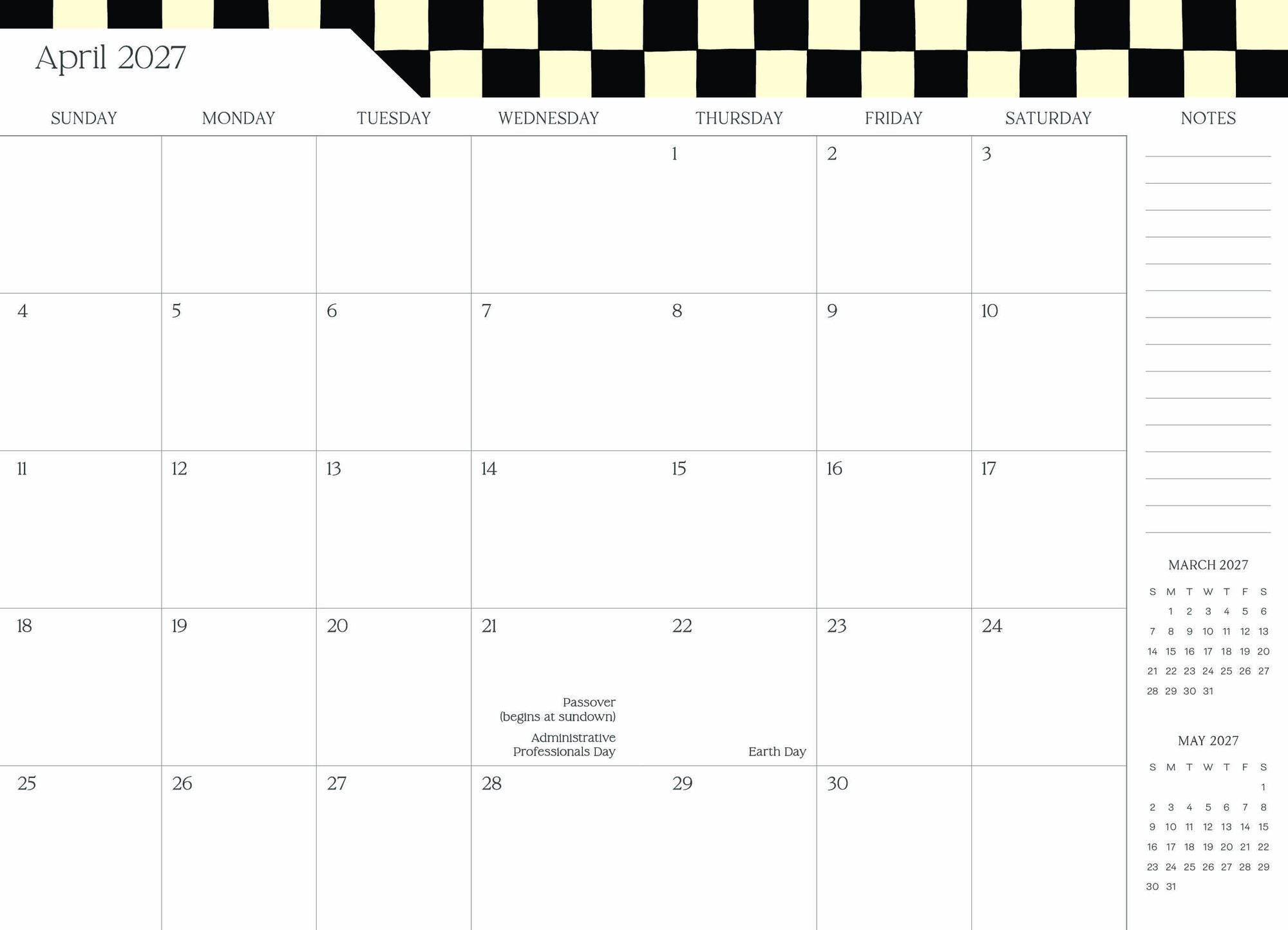 2026-2027 Super Pocket Planner Checker Cats
