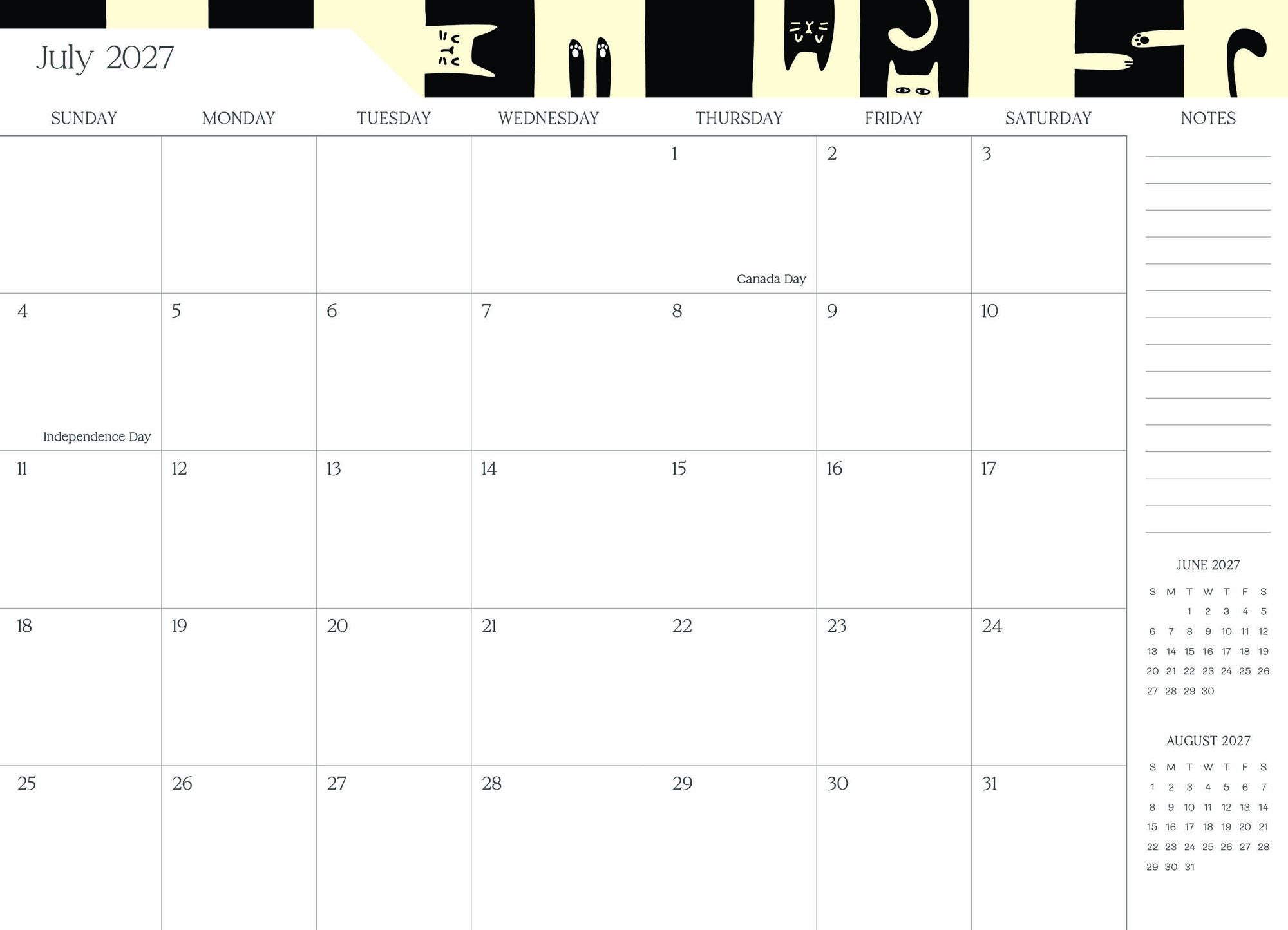 2026-2027 Super Pocket Planner Checker Cats