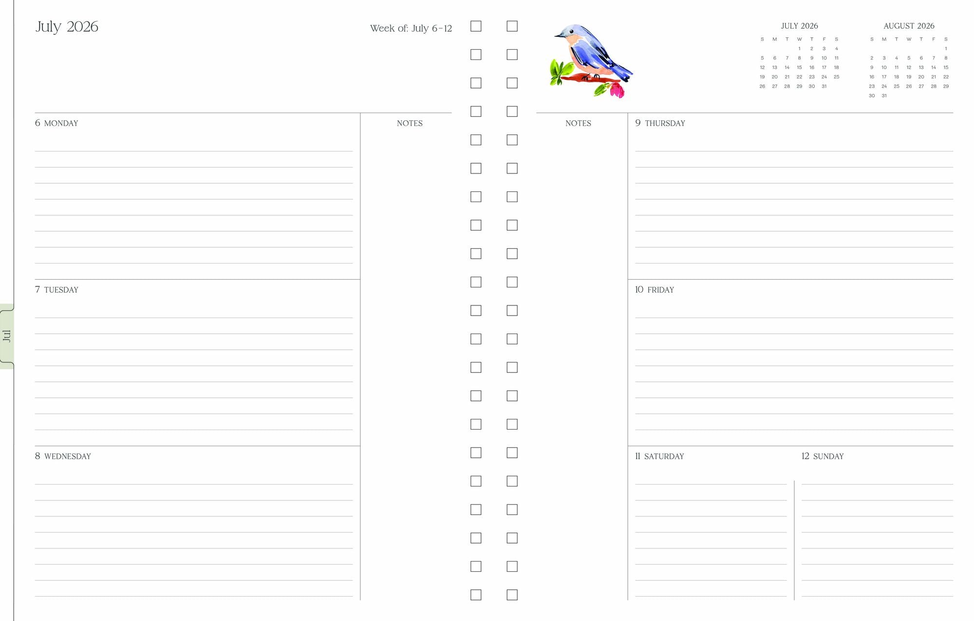 2026-2027 Ultimate Planner Birds and Butterflies