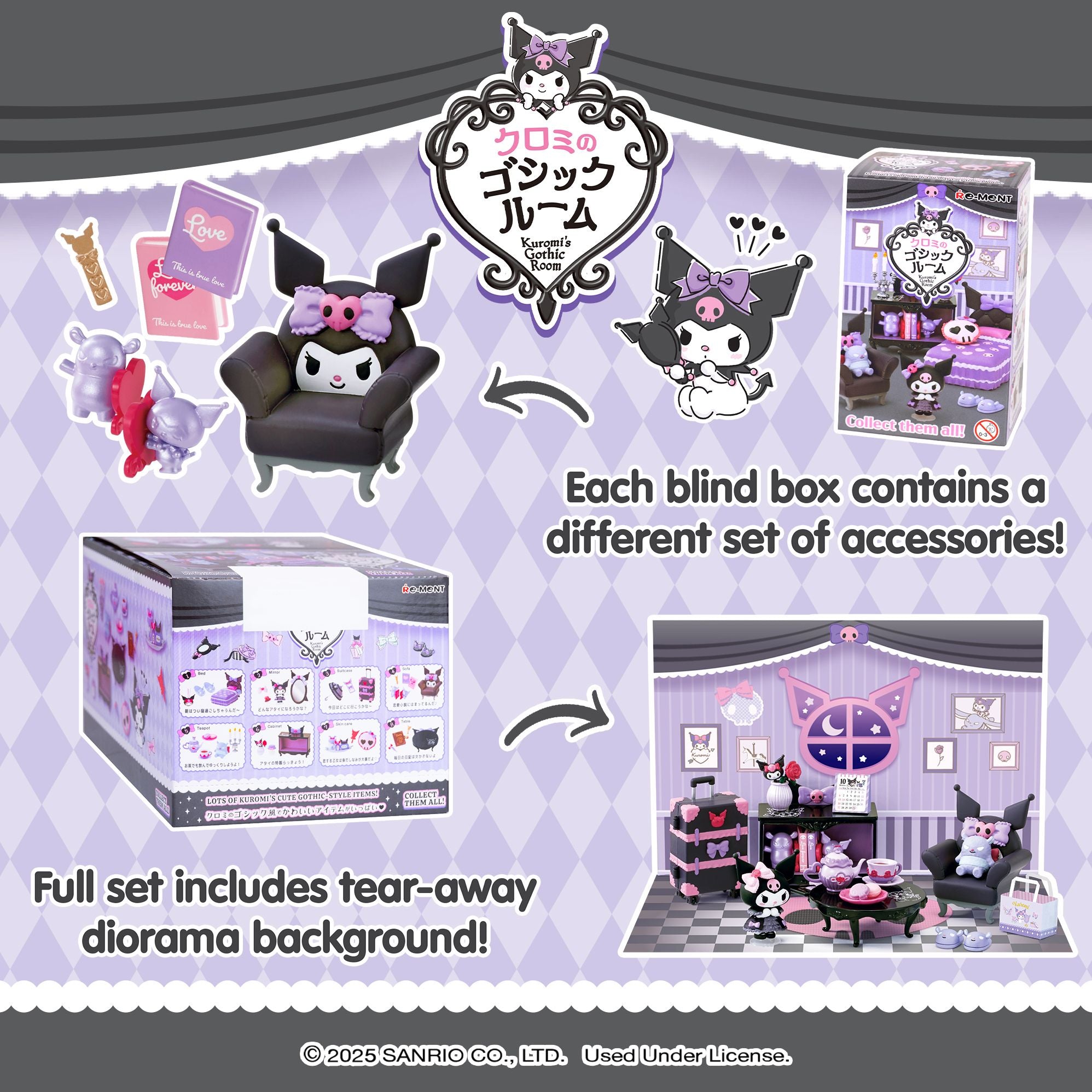 Sanrio Blind Box Figure Set - Kuromi's Gothic Room