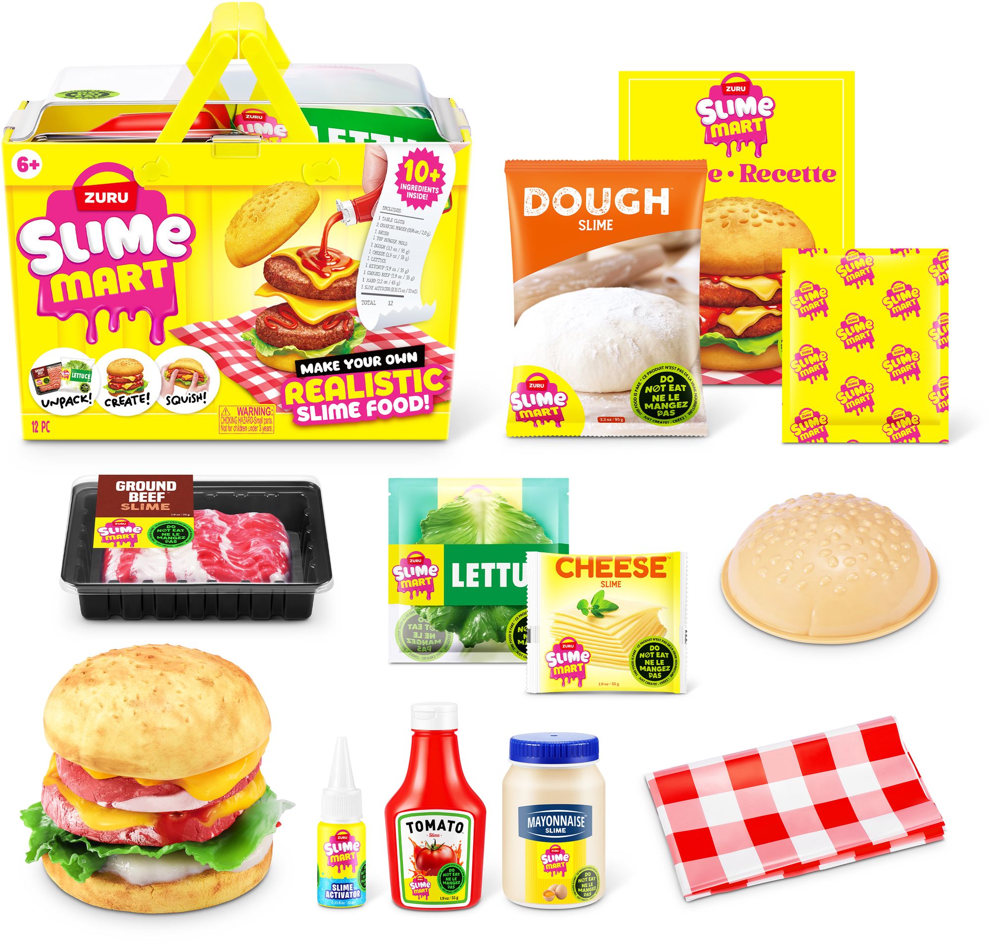 S001-SLIME MART-SMALL SHOPPING BASKET-SERIES 1-FAST FOOD-WINDOW BOX,4PCS/CTN