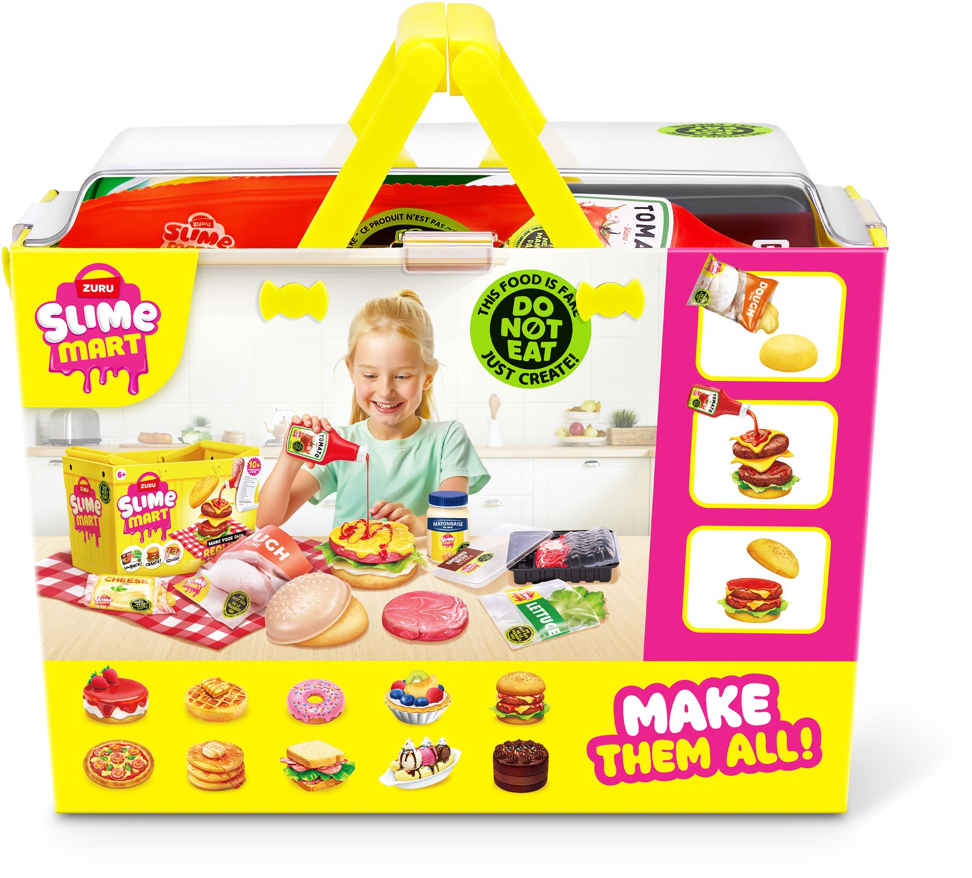 S001-SLIME MART-SMALL SHOPPING BASKET-SERIES 1-FAST FOOD-WINDOW BOX,4PCS/CTN