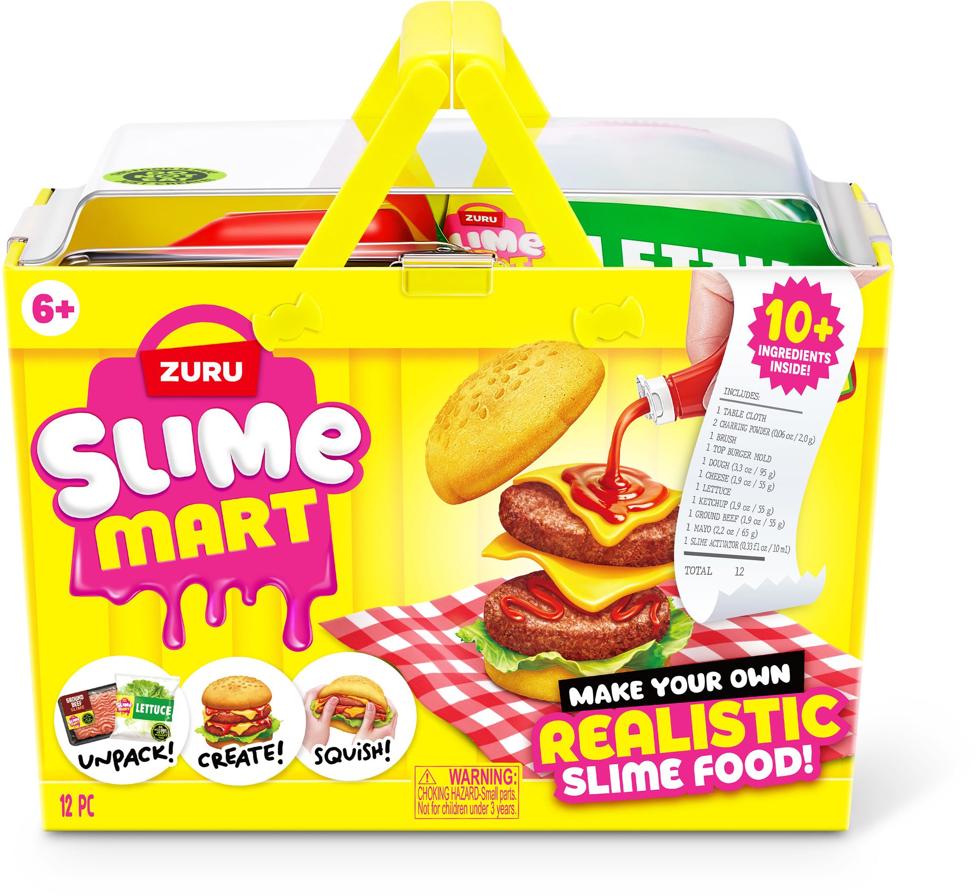 S001-SLIME MART-SMALL SHOPPING BASKET-SERIES 1-FAST FOOD-WINDOW BOX,4PCS/CTN