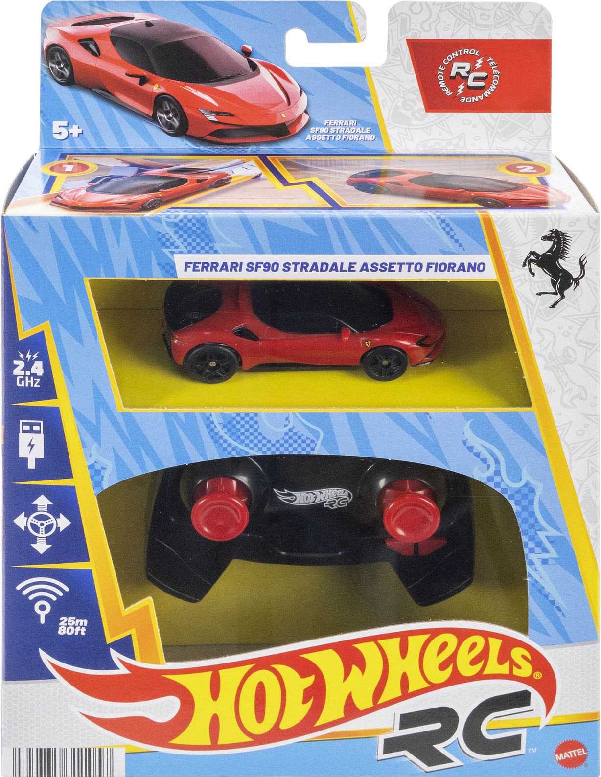 HOT WHEELS® RC 1:64 Scale Ferrari SF90 Stradale Assetto Fiorano Vehicle JGD09