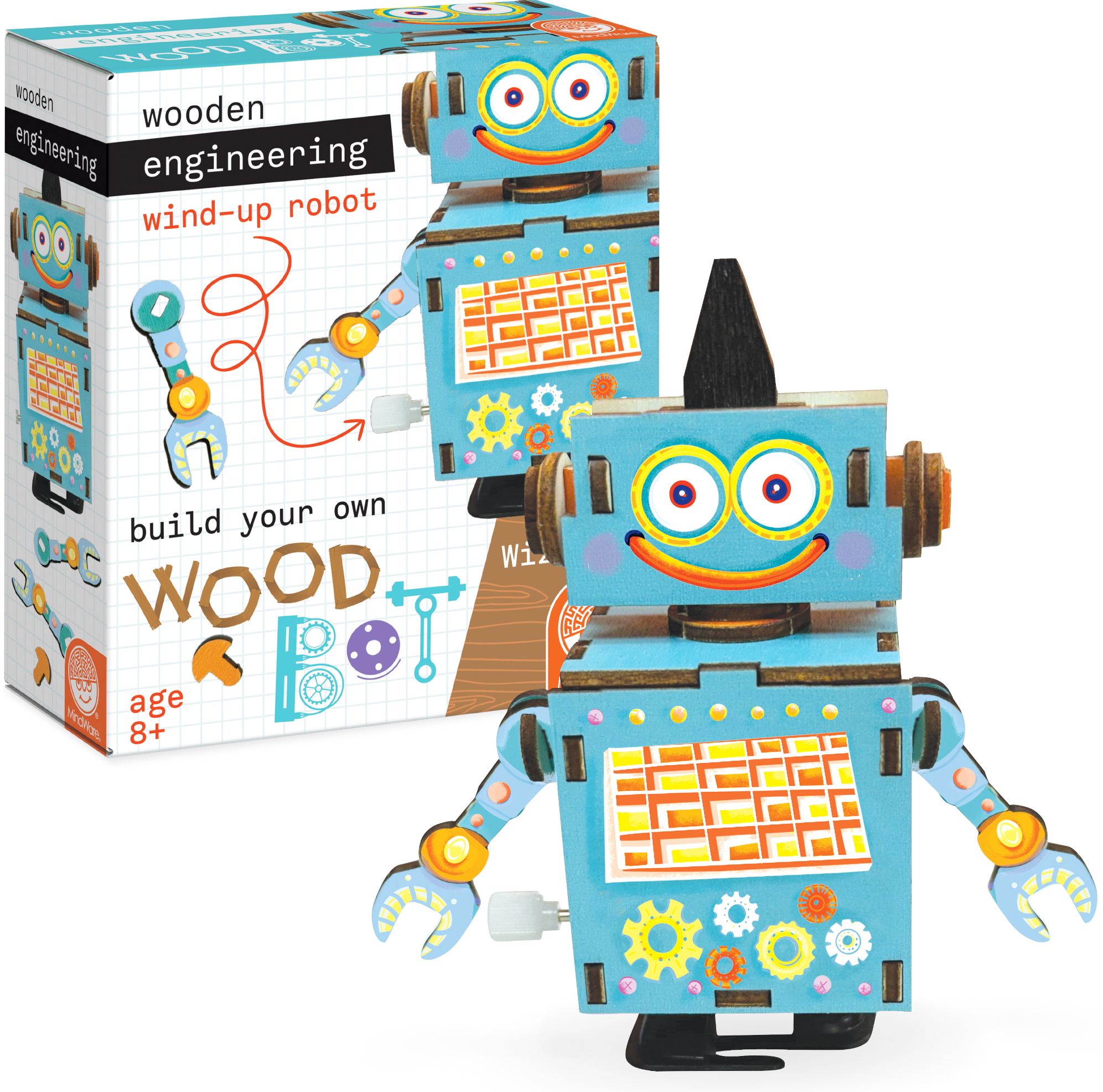 Wooden Engineering Robot Blue
