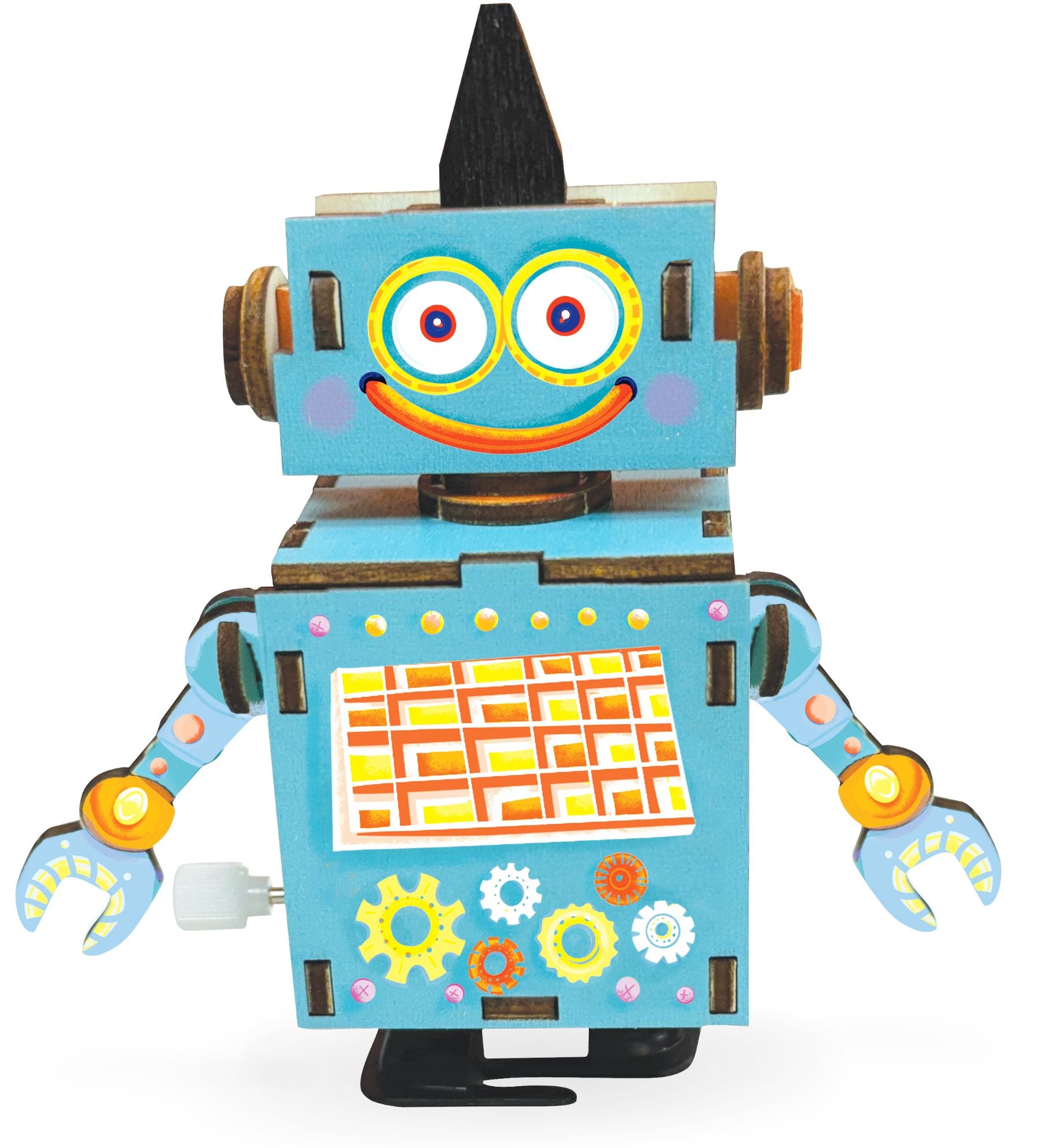 Wooden Engineering Robot Blue