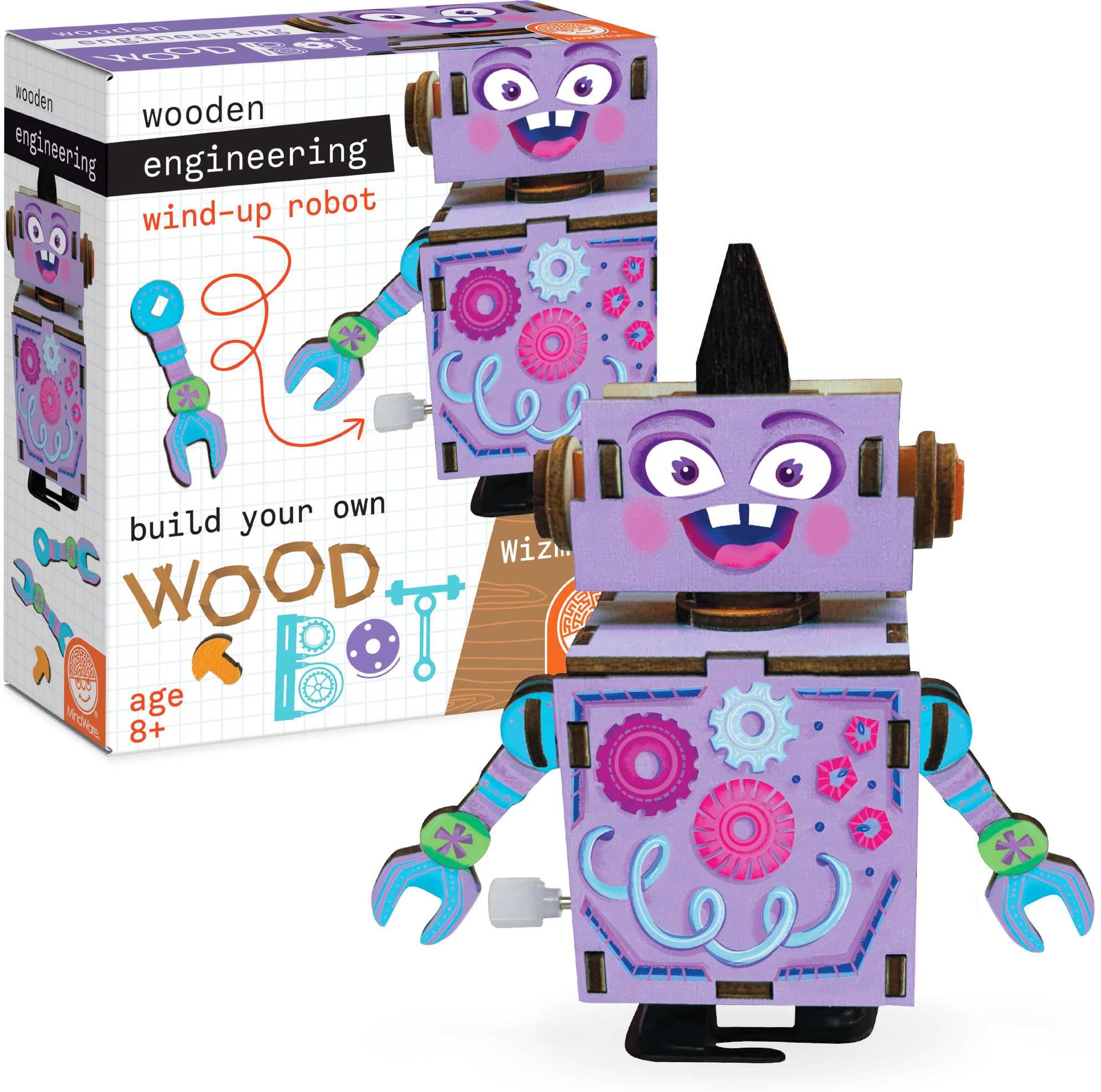 Wooden Engineering Robot Purple