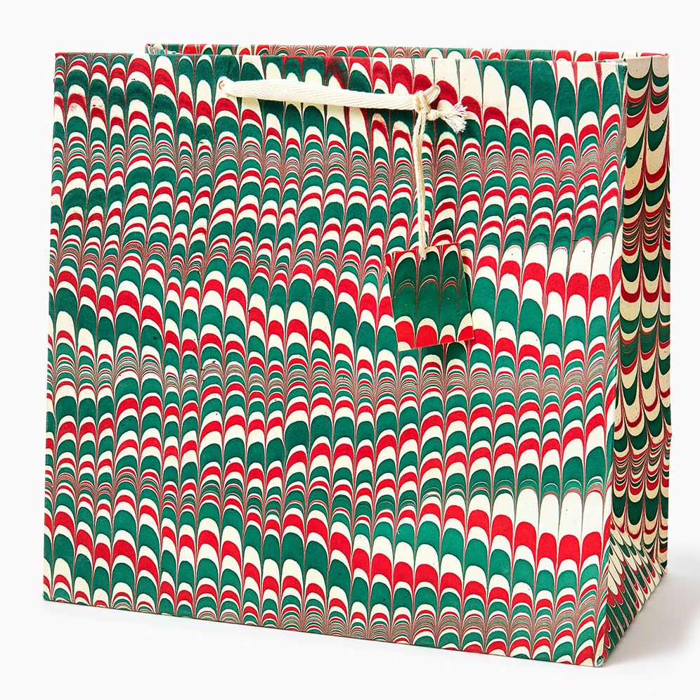 Festive Scallops Marbled Large Gift Bag