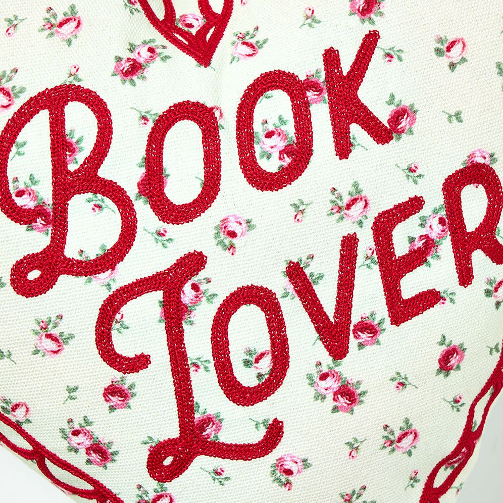 Embroidered Book Lover Pillow