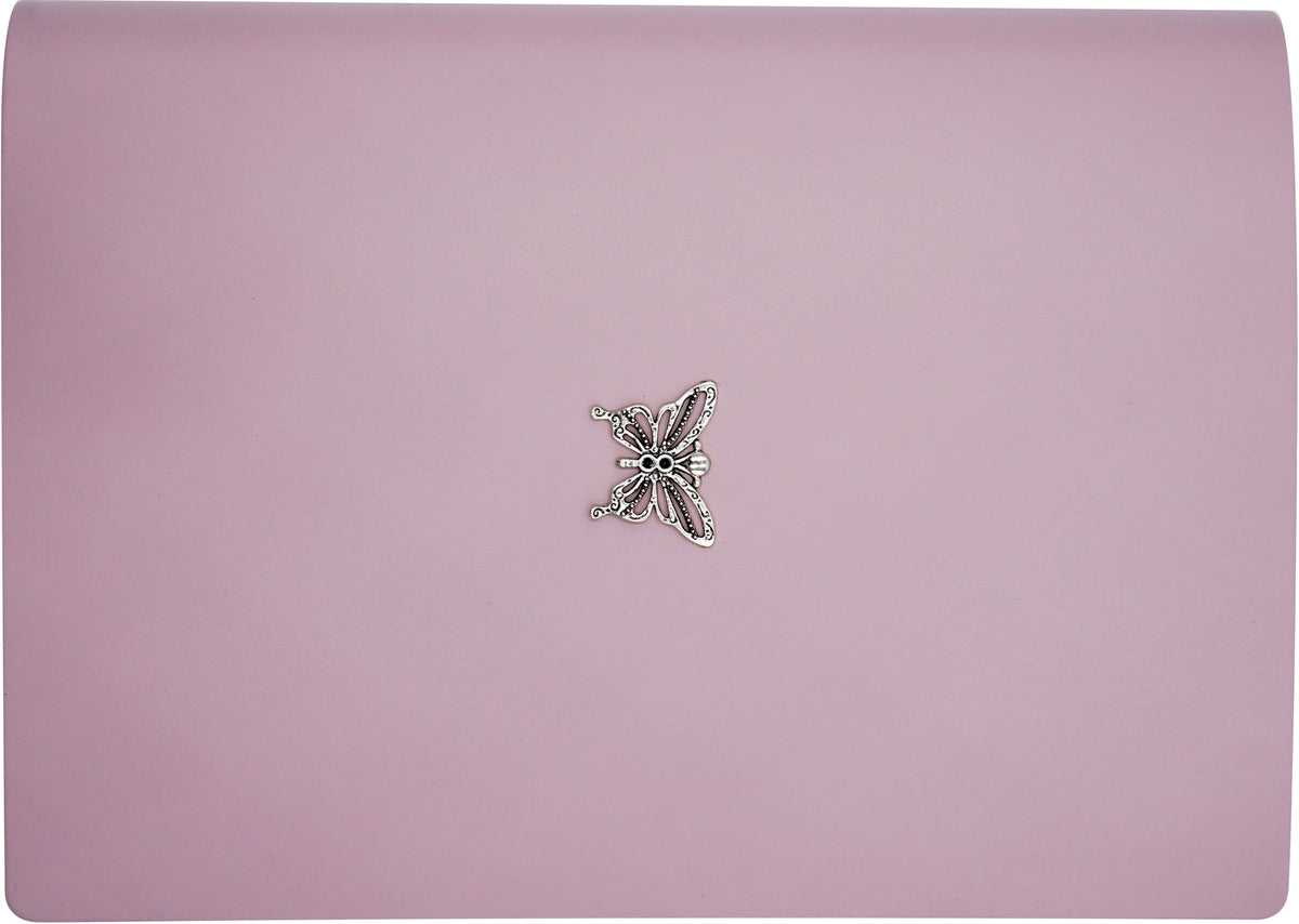 Mauve Butterfly Charm Leather Journal
