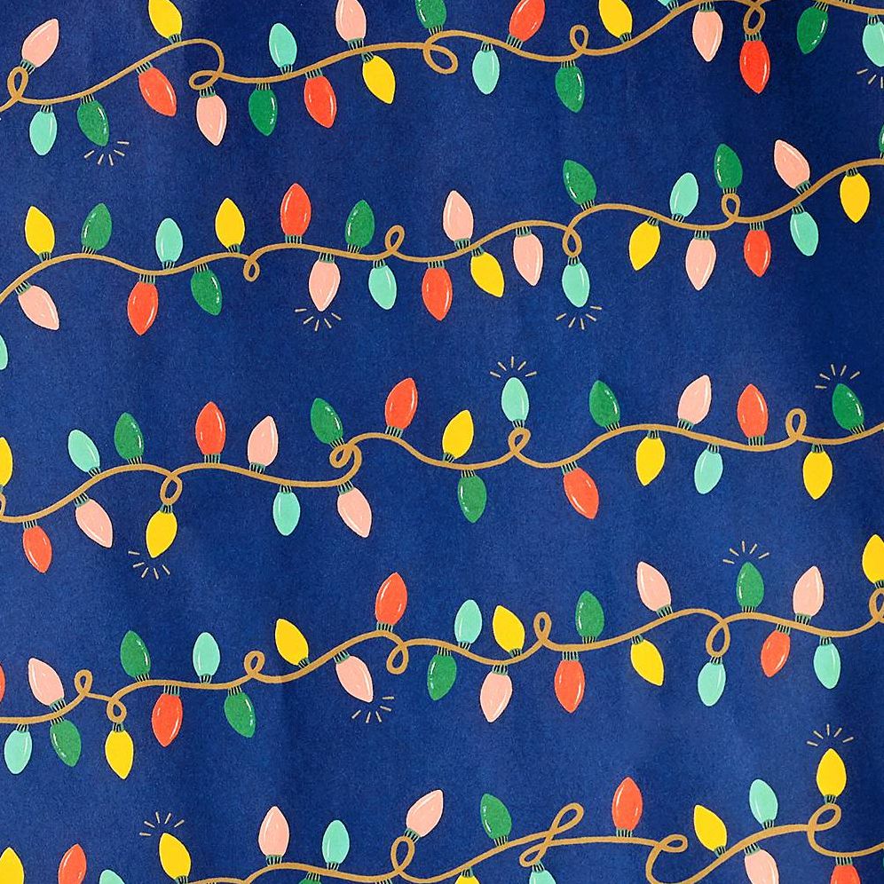 Holiday String Lights Wrapping Paper