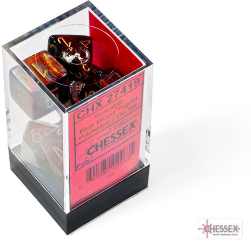 ScarabT Polyhedral Blue BloodT/gold 7-Die Set