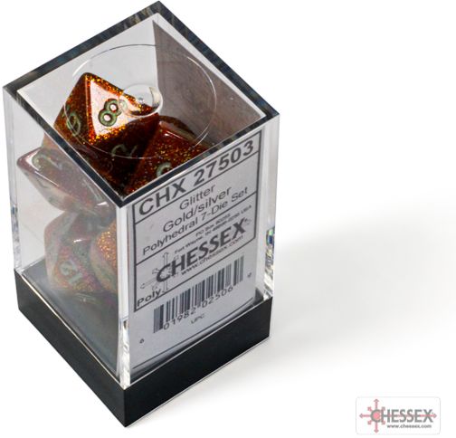 Glitter Polyhedral Gold/Silver 7-Die Set