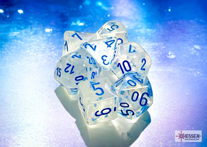 Borealis Polyhedral Icicle/light blue Luminary 7-Die Set