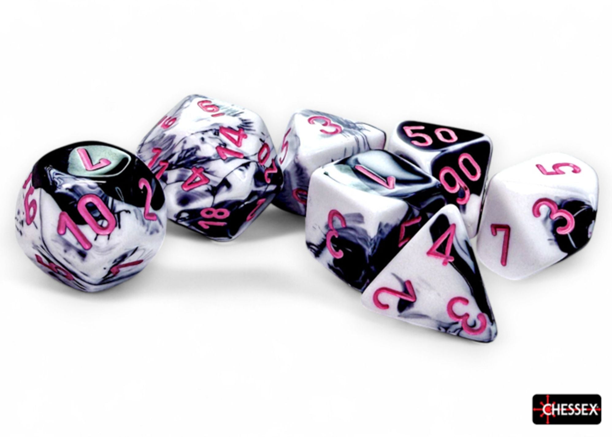 Gemini Polyhedral Black White/Pink by Chessex