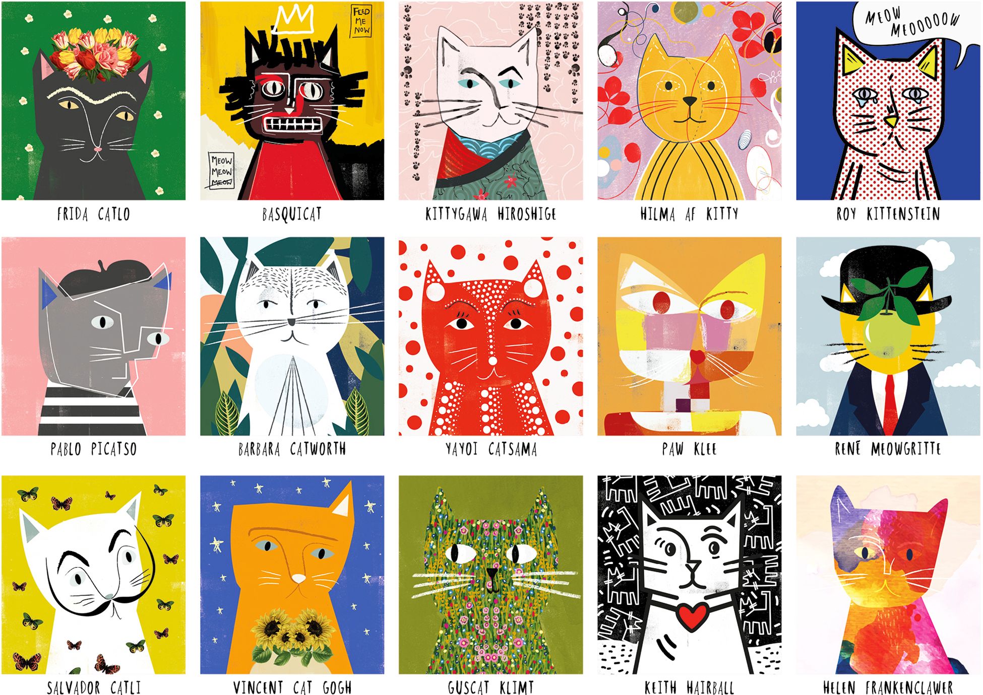 Art Cats 1000 Piece Puzzle by Nia Gould