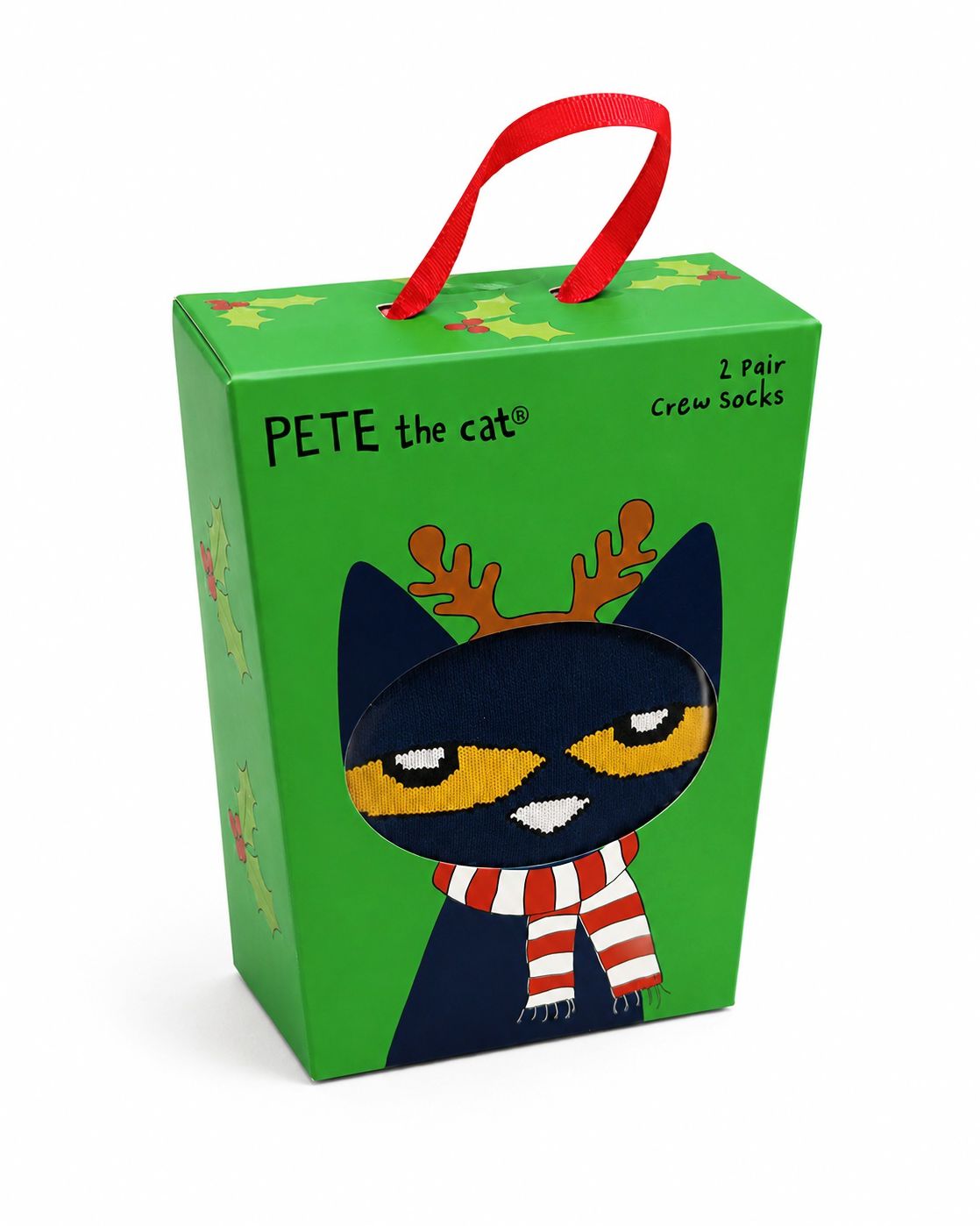 Pete the Cat Reindeer 2 Pair Kids Crew Sock Gift Set